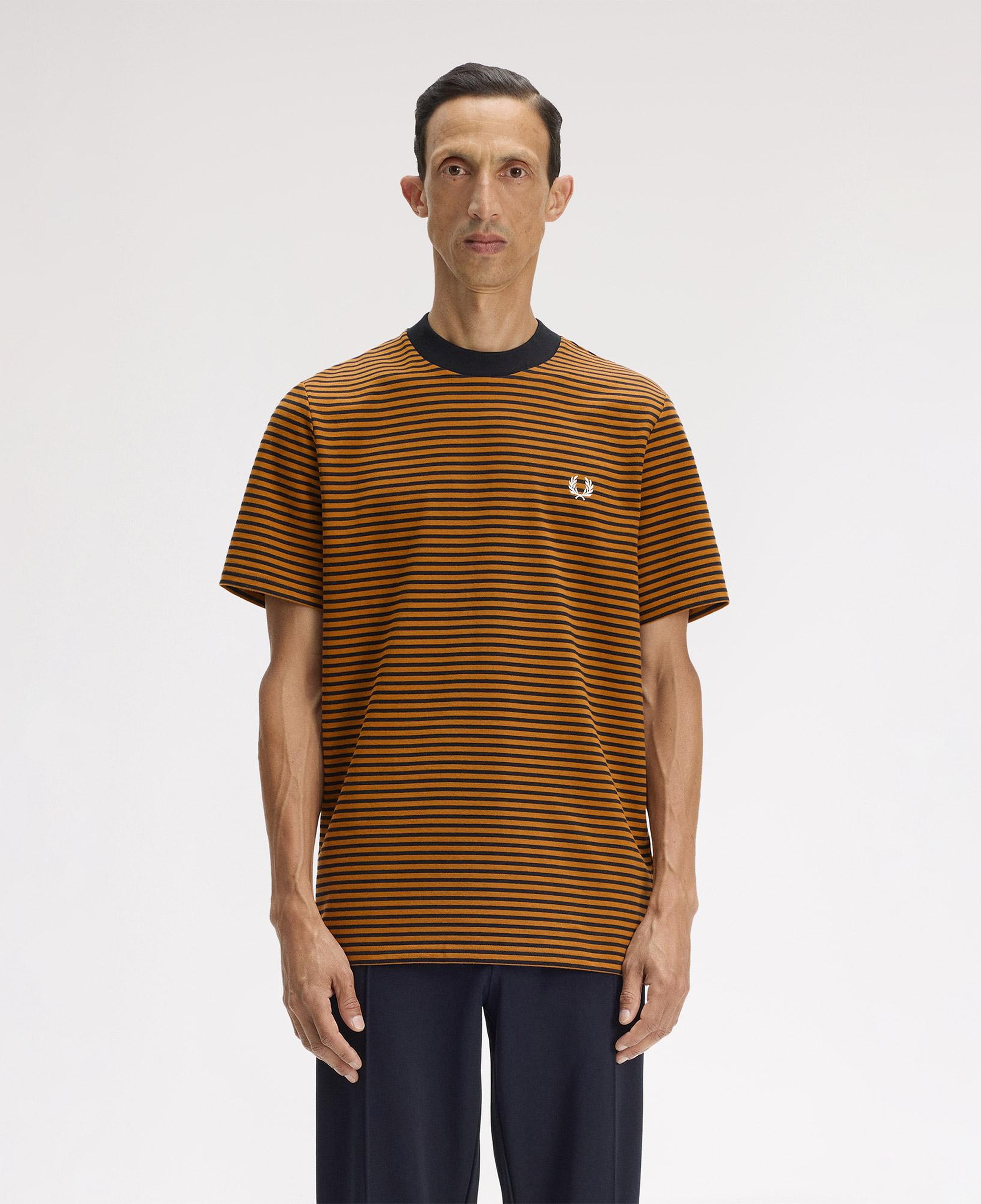 Fred Perry Fine Stripe Heavy Weight Erkek Siyah T-Shirt