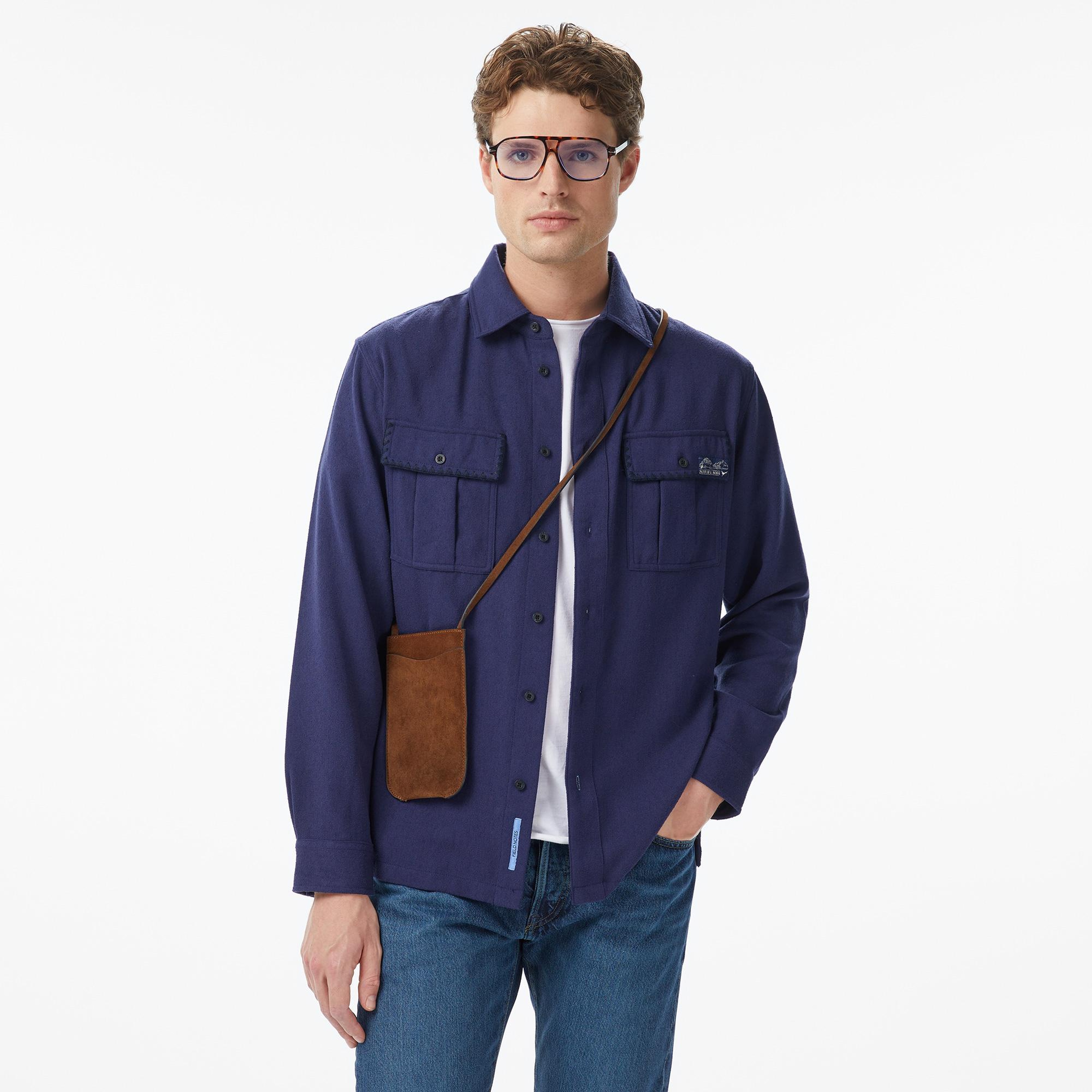 Scotch&Soda Textured Relaxed-Fit Erkek Lacivert Gömlek