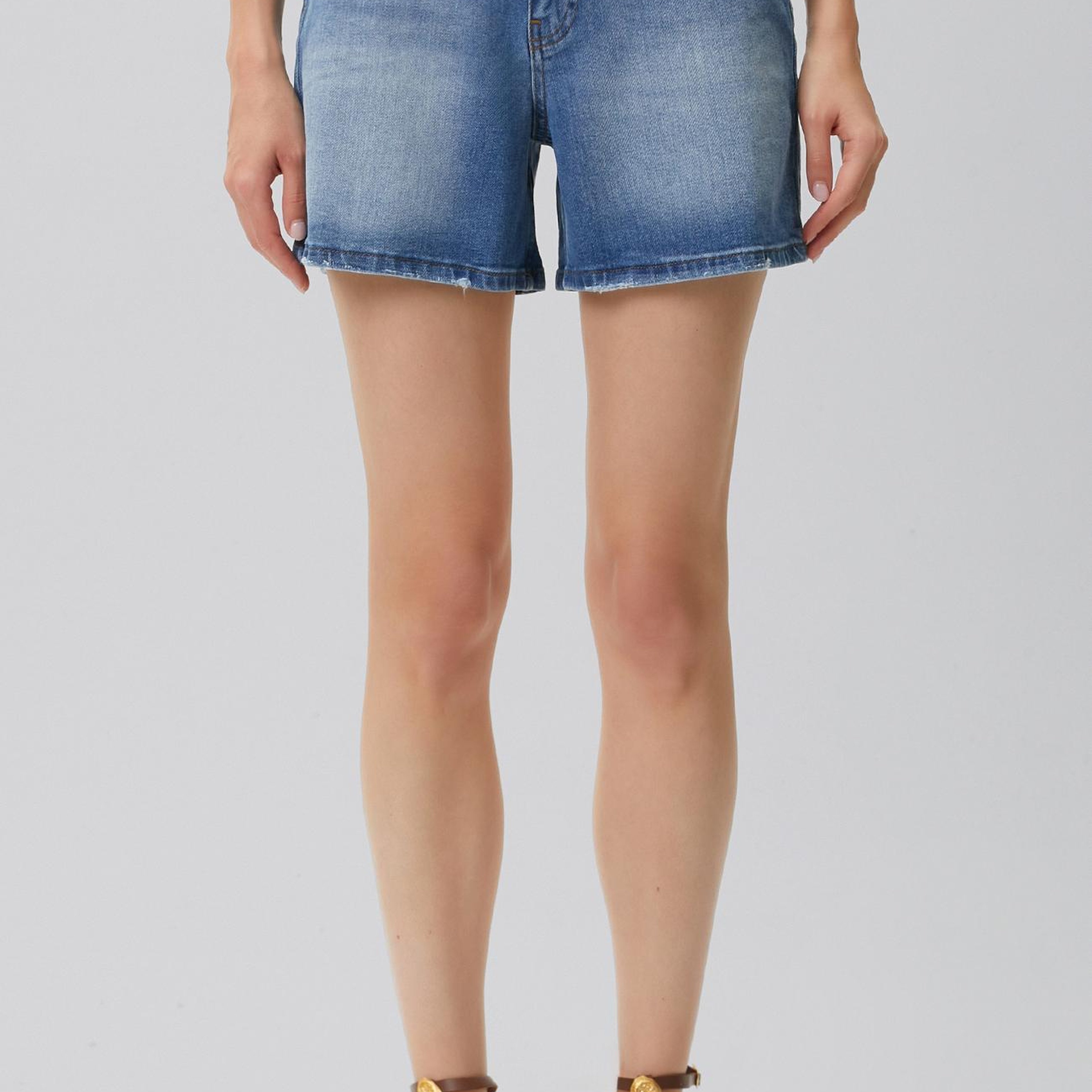 Network Kadın Açık Mavi 5 Cep Kısa Denim Şort