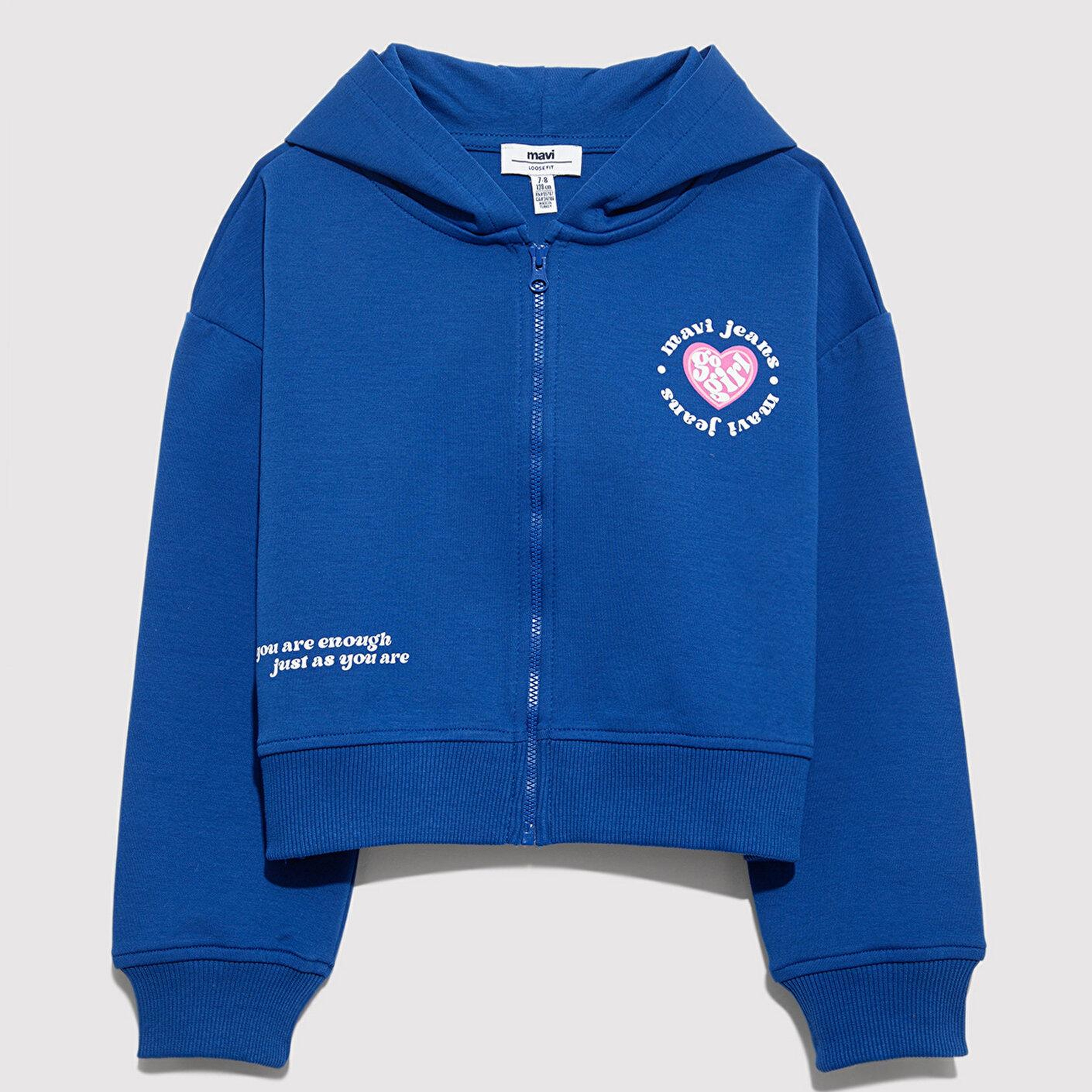 Mavi Mavi Jeans Baskılı Kapüşonlu Mavi Sweatshirt 7S10172-70770