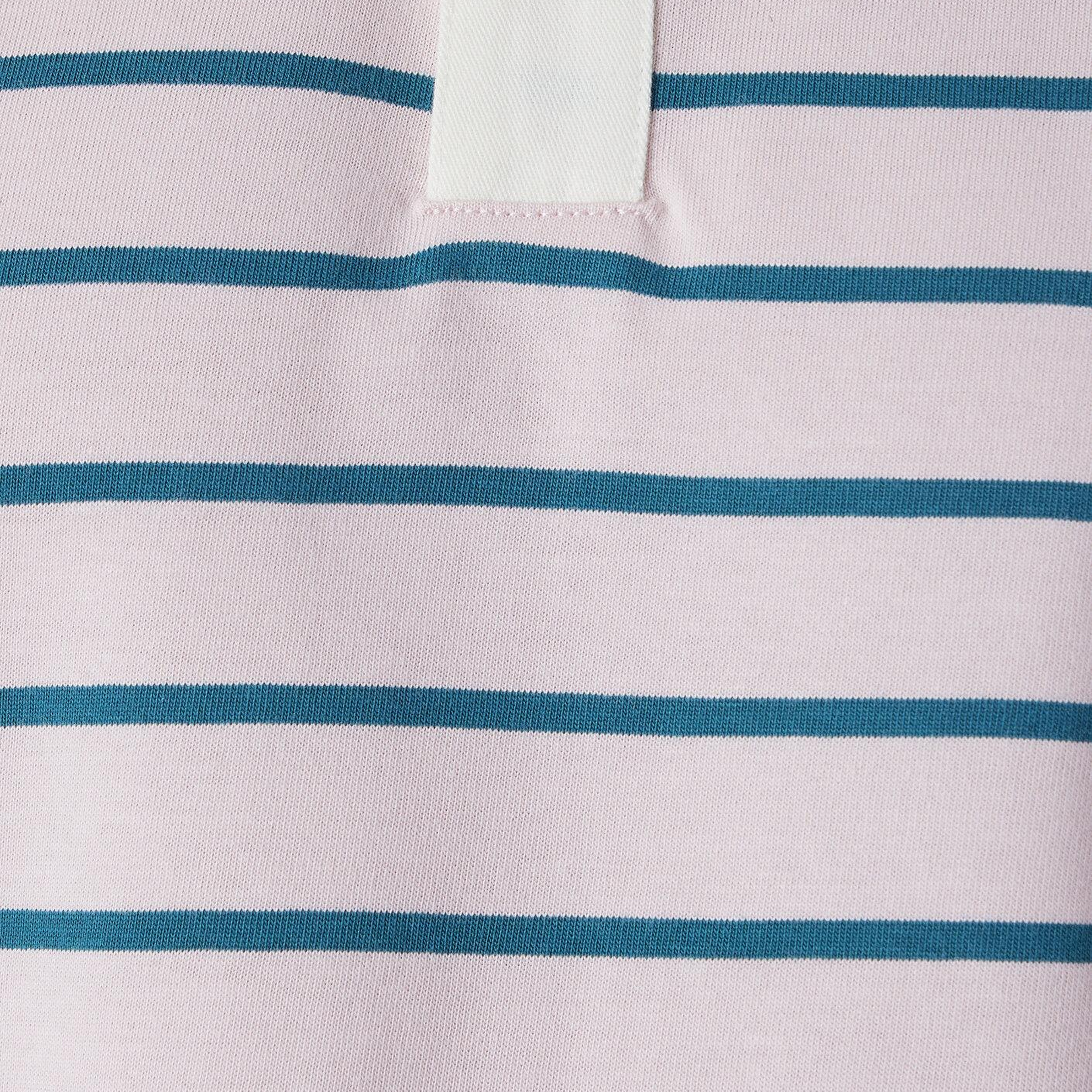 Mavi Yeşil Çizgili Açık Pembe Polo Tişört Relaxed Fit / Rahat Kesim 0613325-70990