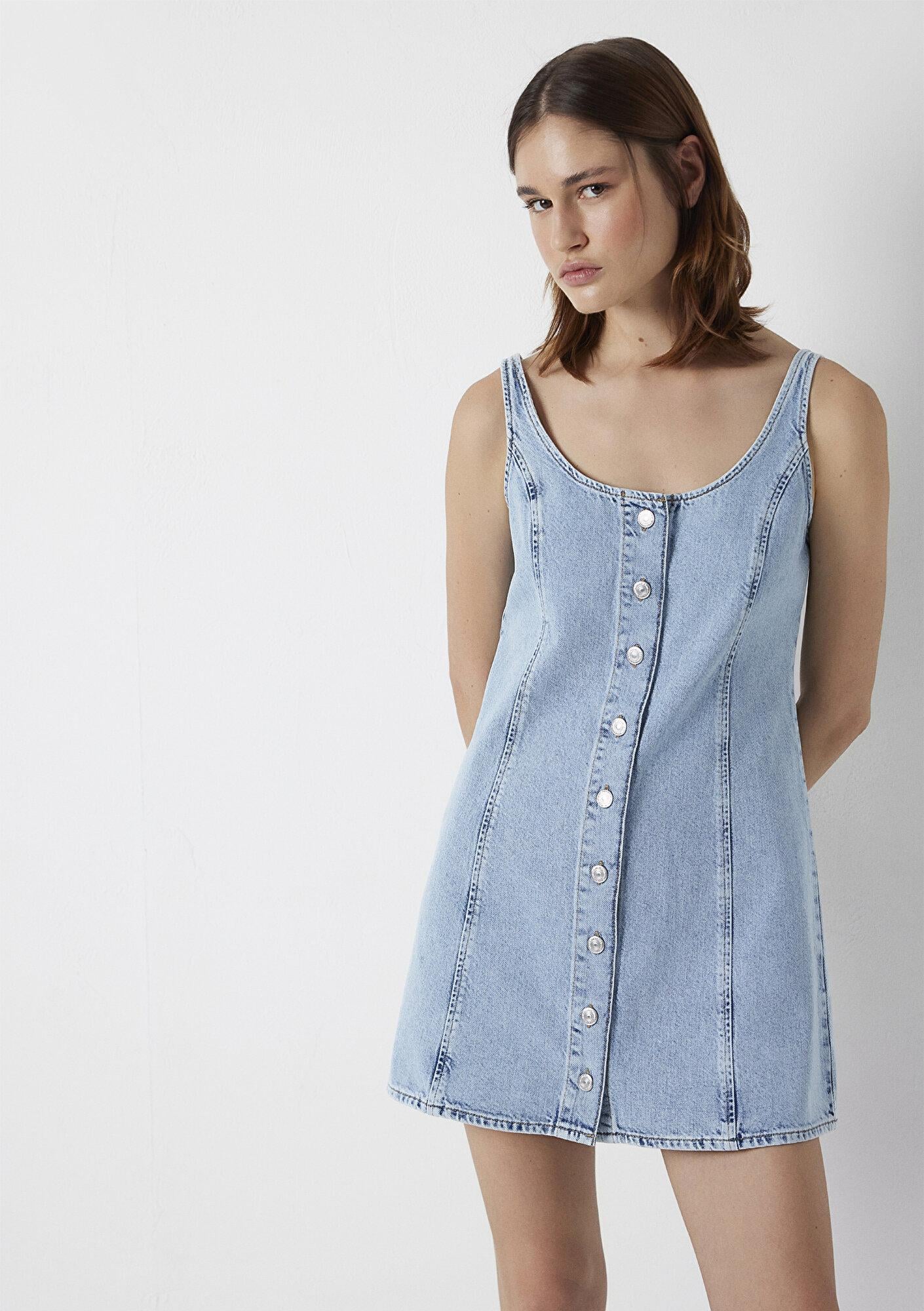 Mavi Mara Classic Denim Buz Mavisi Jean Elbise 1317104-A3186