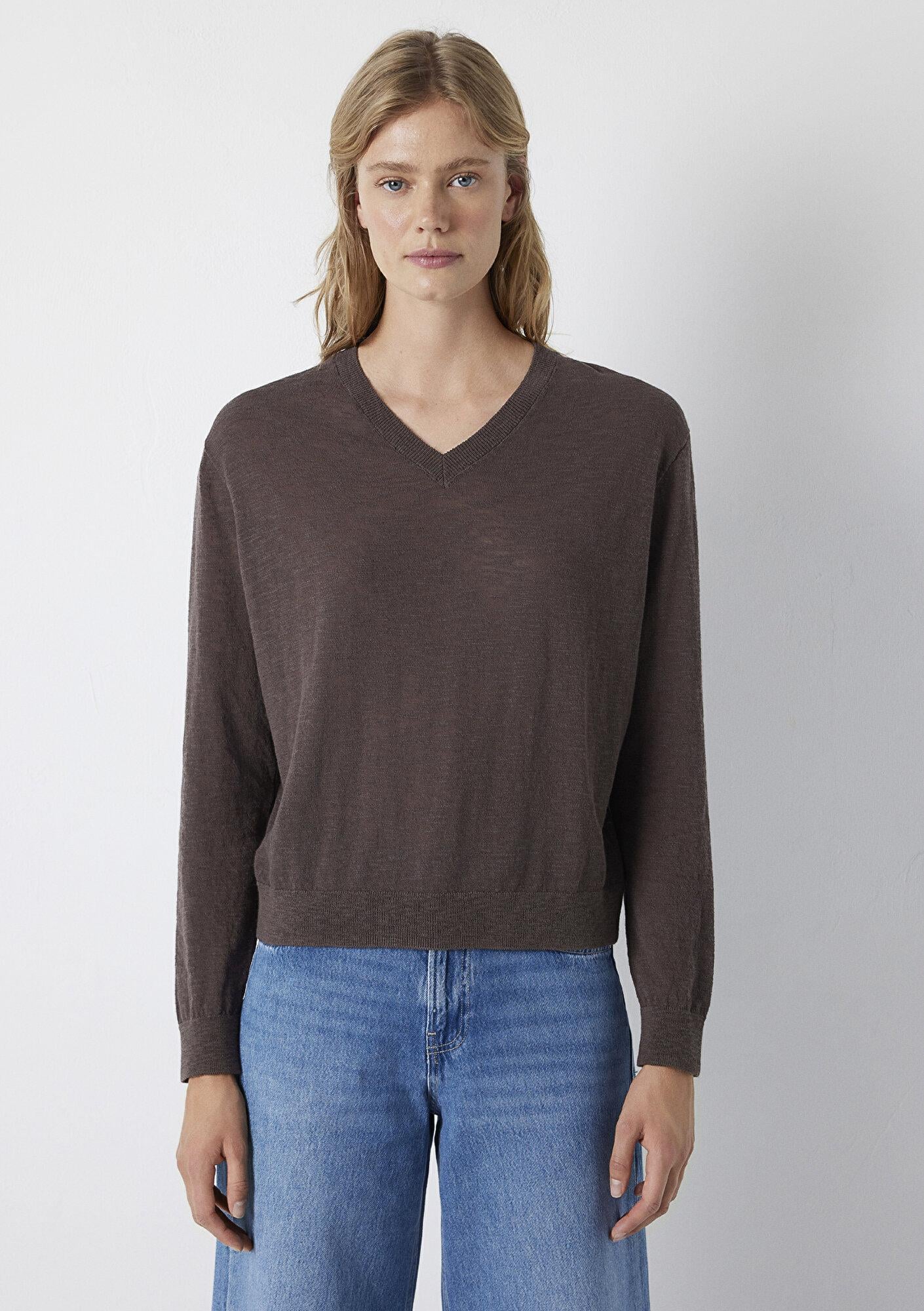 Mavi Kahverengi Triko Loose Fit / Bol Rahat Kesim 1710962-91100