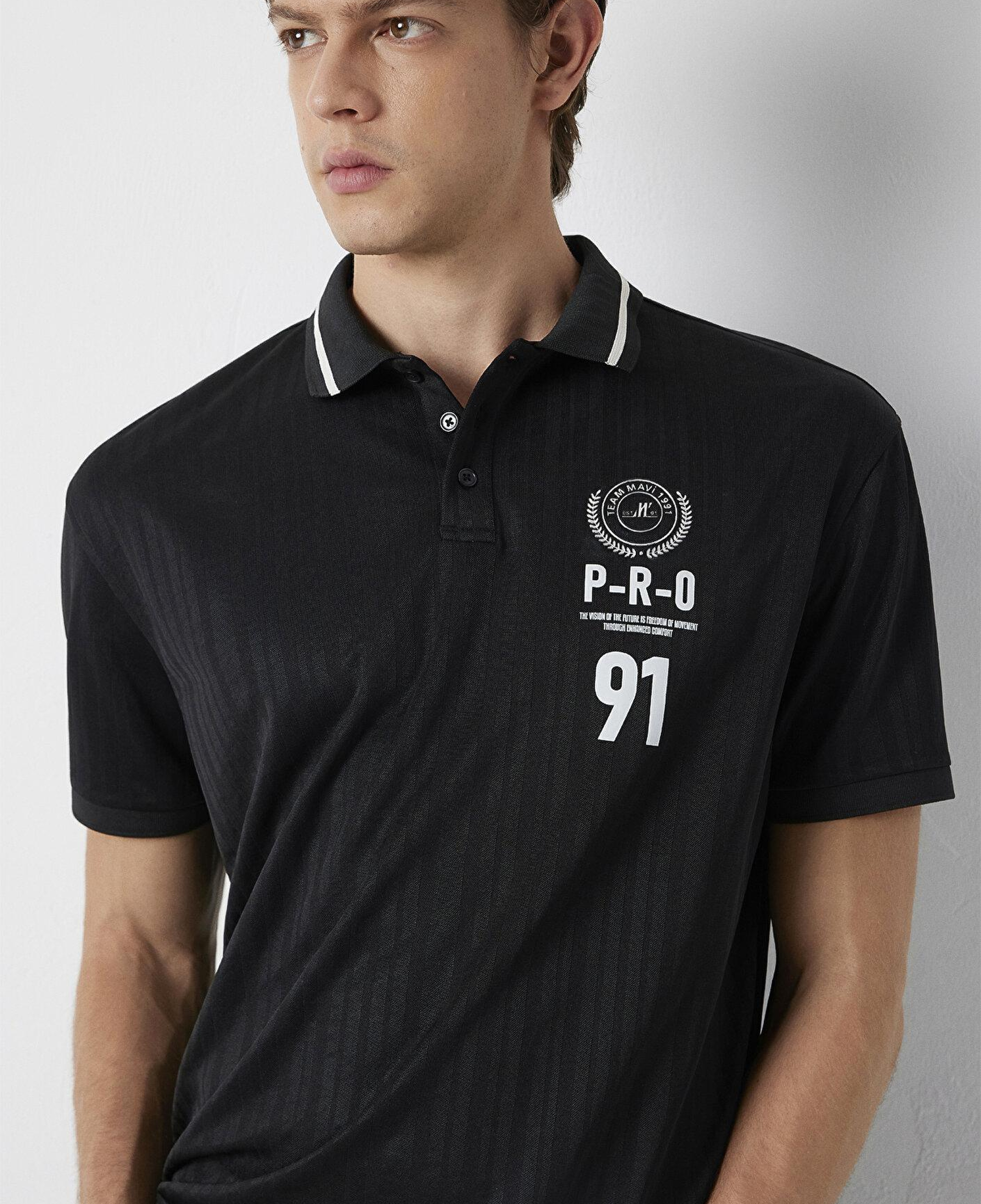Mavi Siyah Tişört Loose Fit / Bol Rahat Kesim 0613625-900