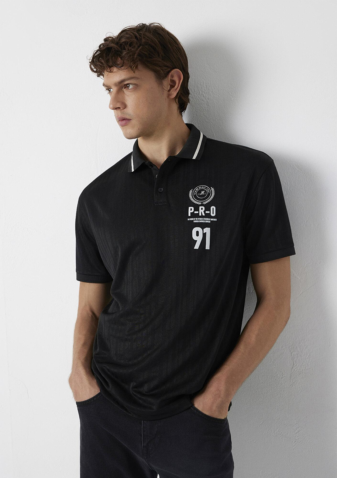 Mavi Siyah Tişört Loose Fit / Bol Rahat Kesim 0613625-900