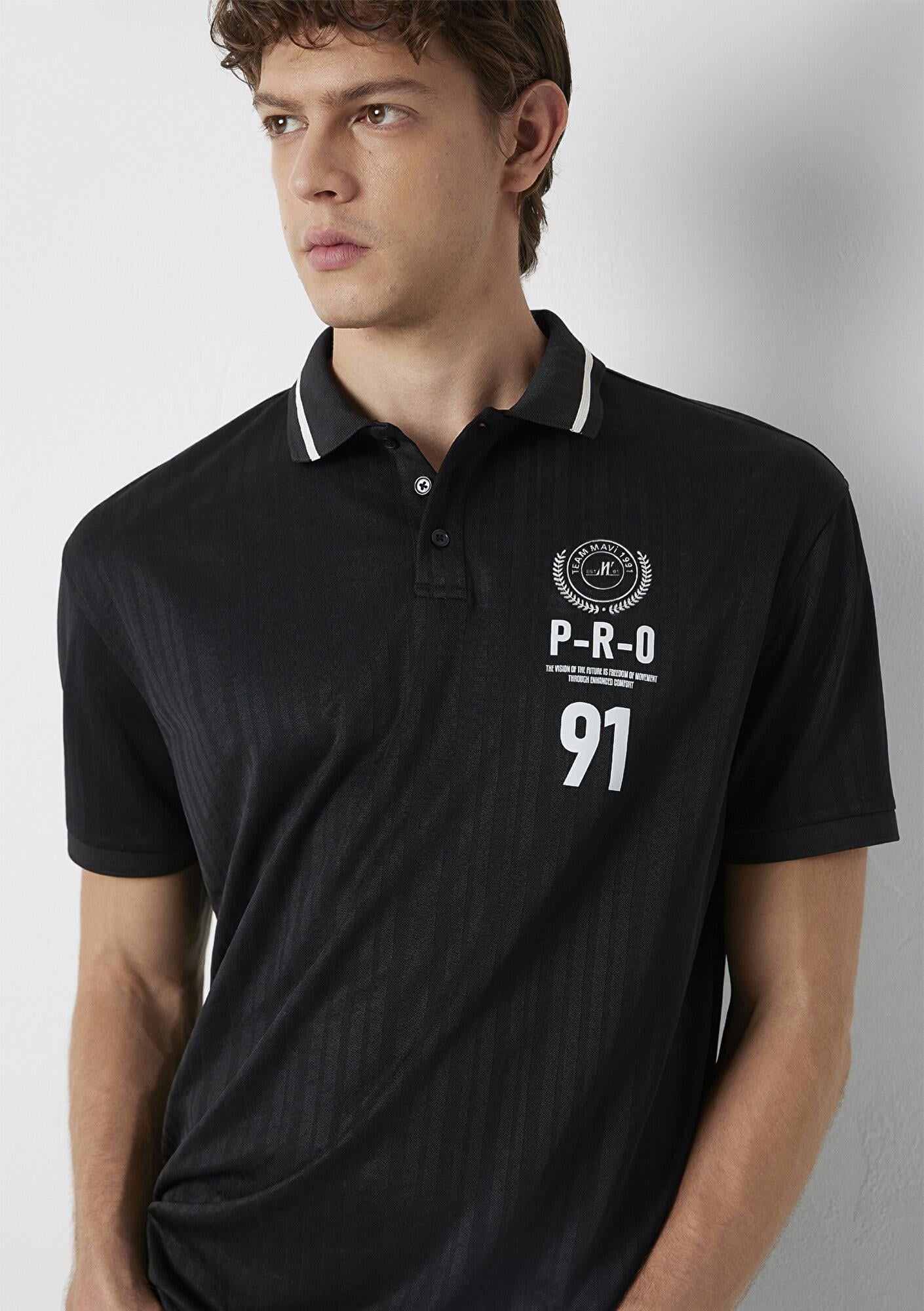 Mavi Siyah Tişört Loose Fit / Bol Rahat Kesim 0613625-900