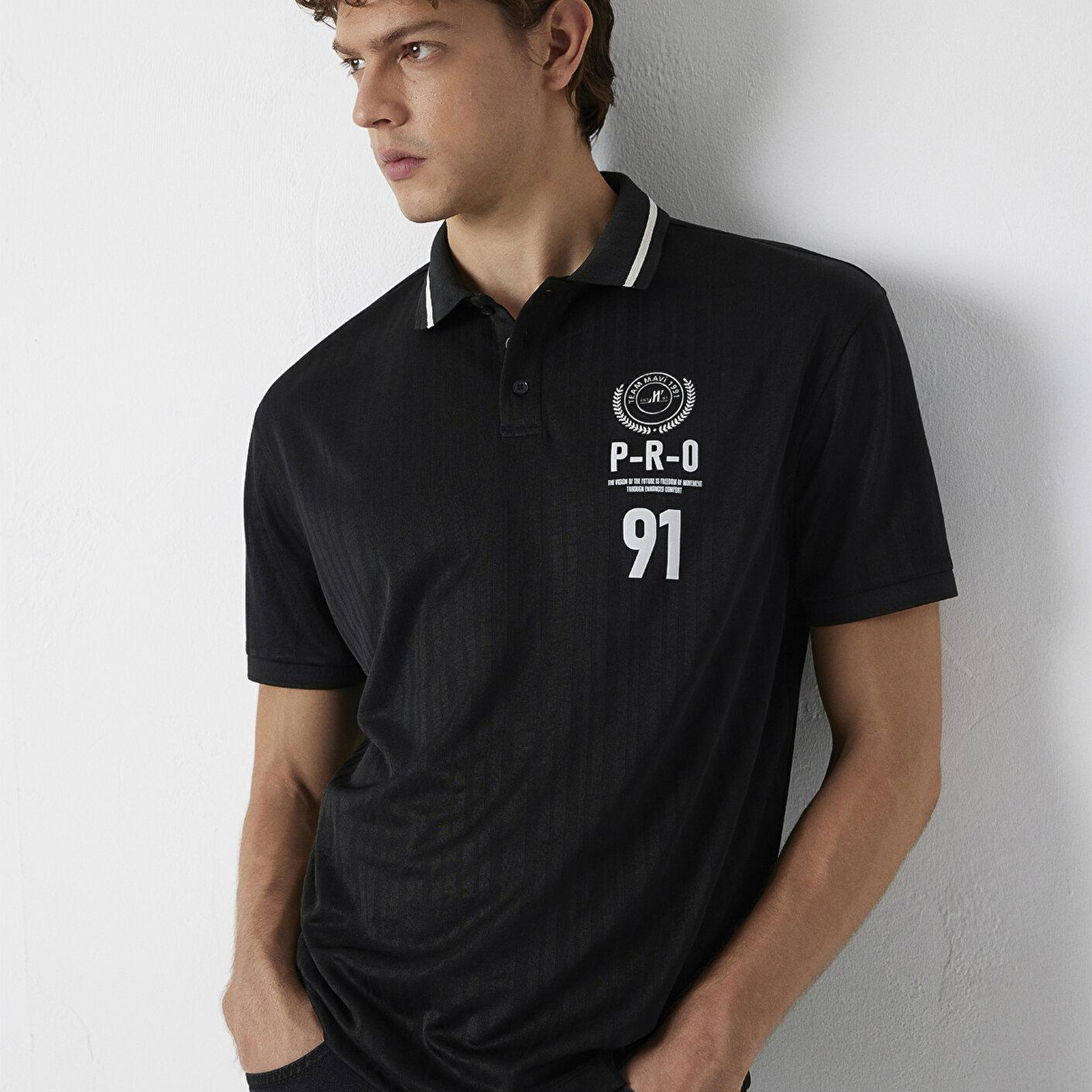 Mavi Siyah Tişört Loose Fit / Bol Rahat Kesim 0613625-900