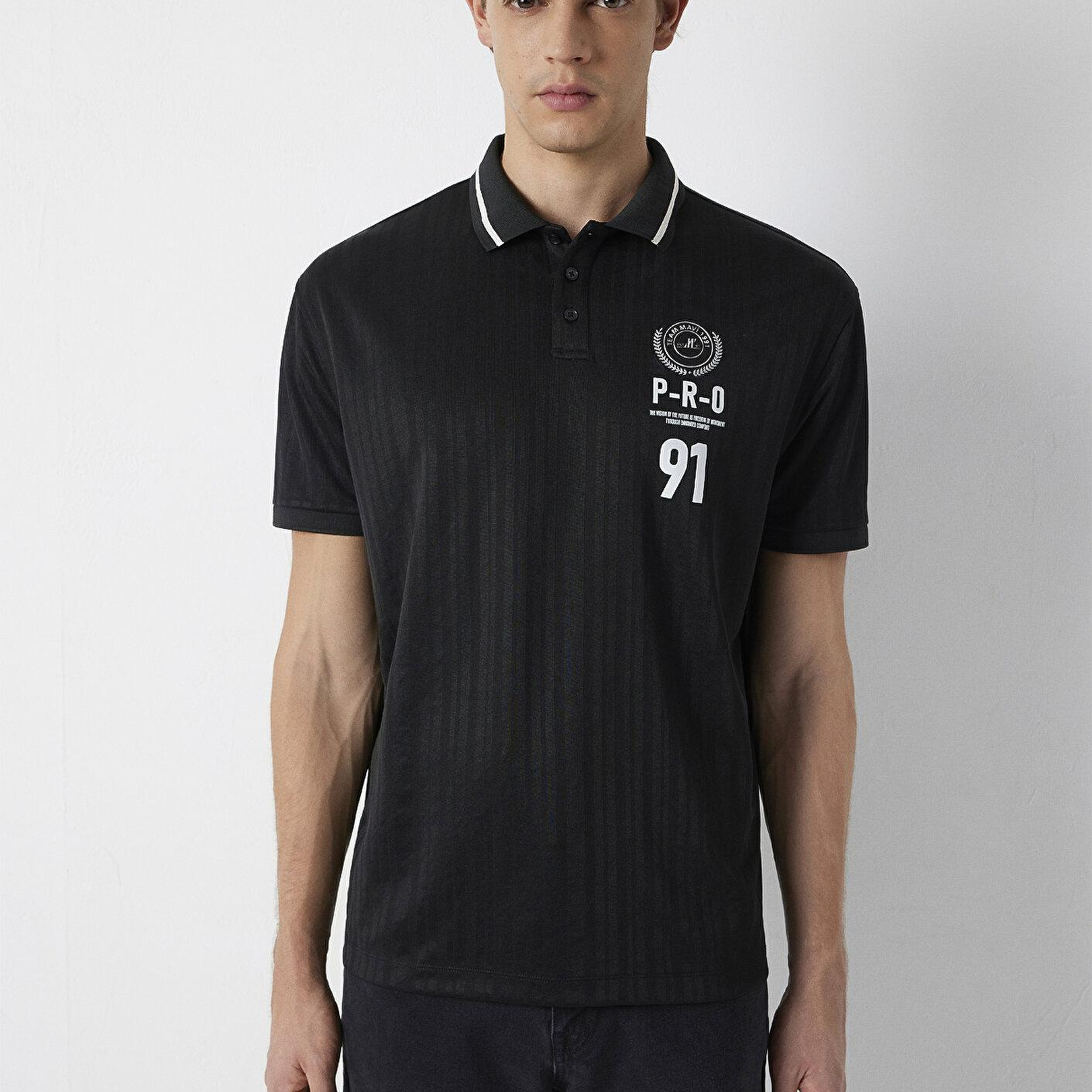 Mavi Siyah Tişört Loose Fit / Bol Rahat Kesim 0613625-900