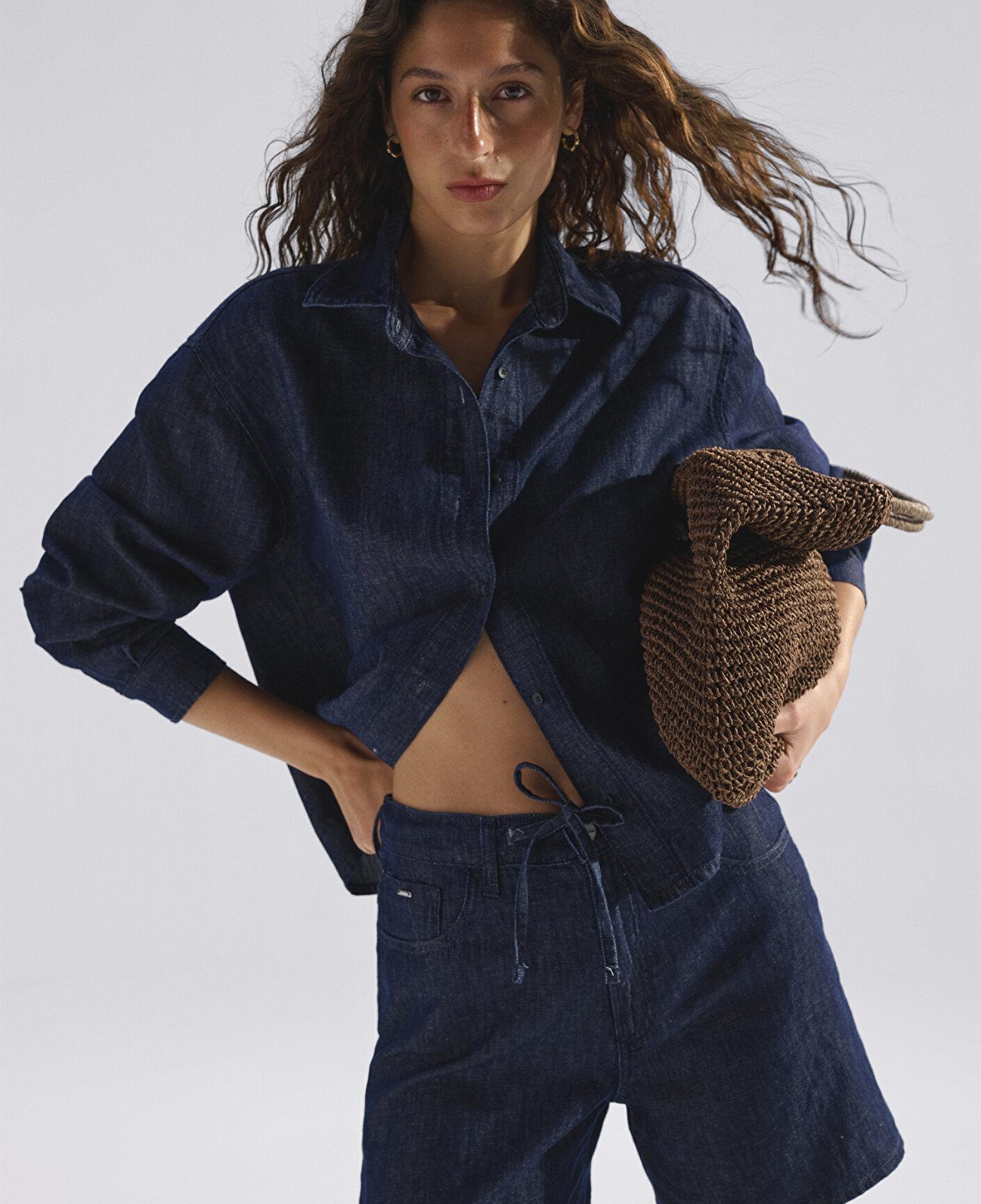 Mavi LEILA SHORT Mavi Edition Keten Karışımlı Rinse Jean Şort 1421136-A4228