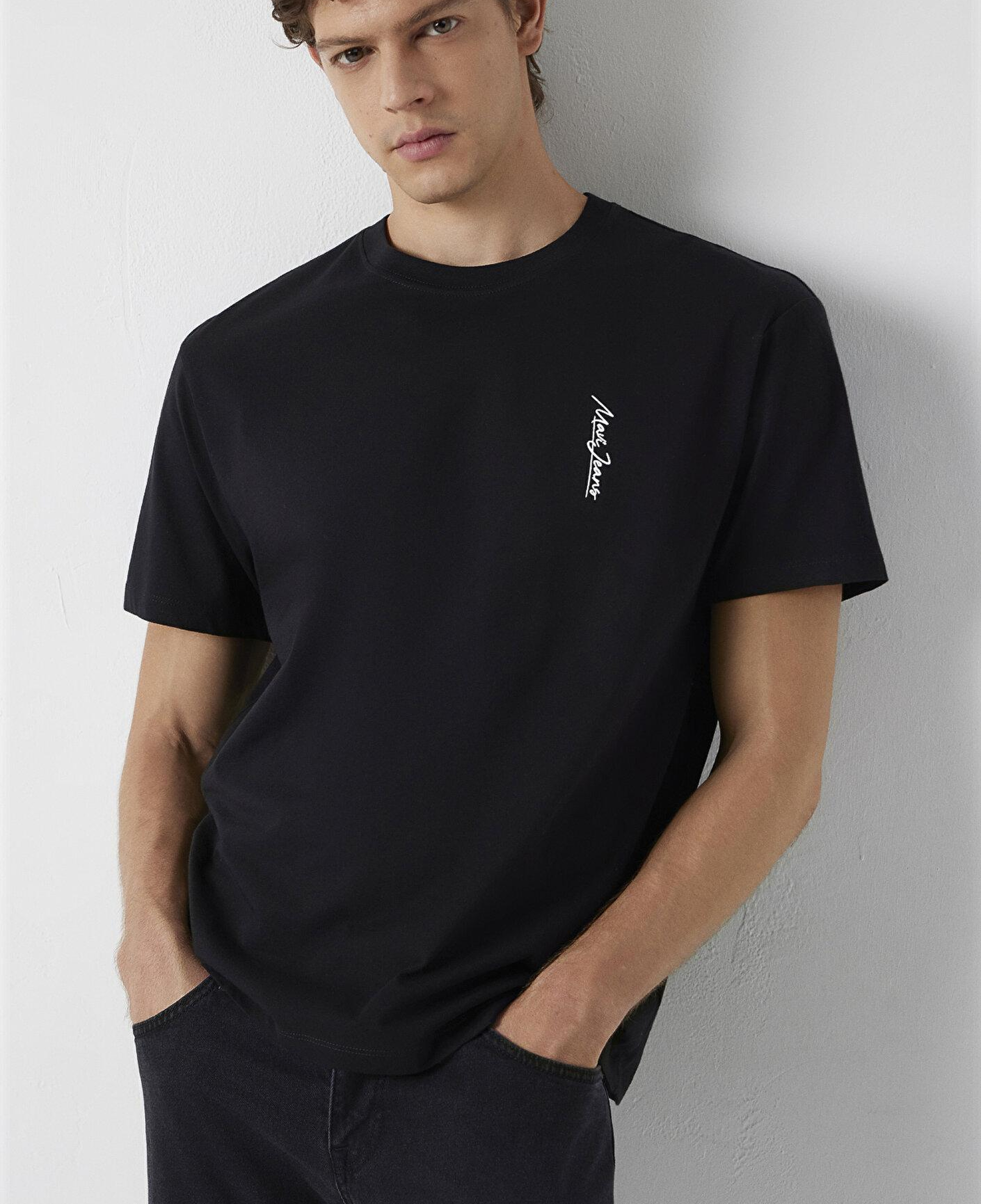 Mavi Siyah Tişört Loose Fit / Bol Rahat Kesim 0613558-900