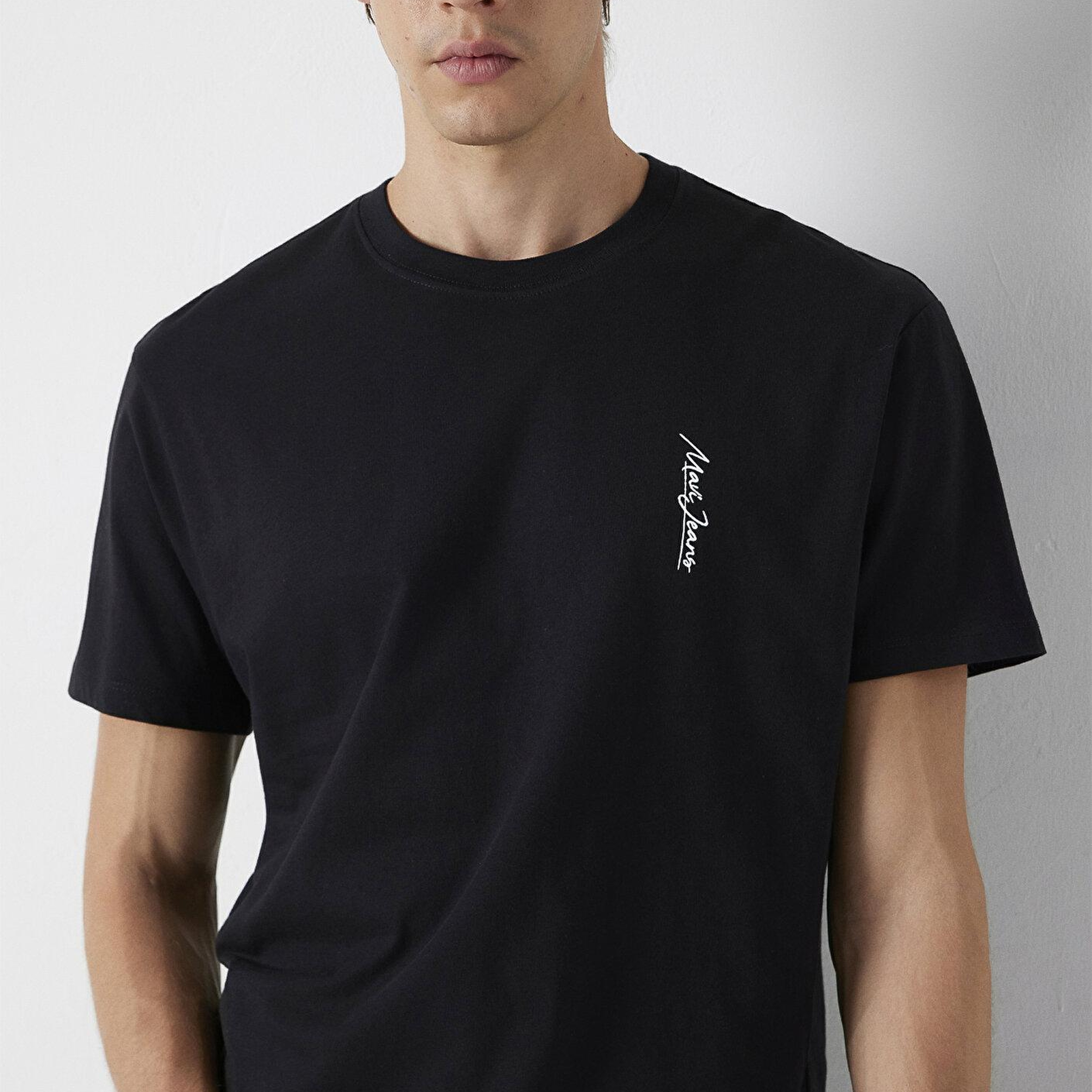 Mavi Siyah Tişört Loose Fit / Bol Rahat Kesim 0613558-900