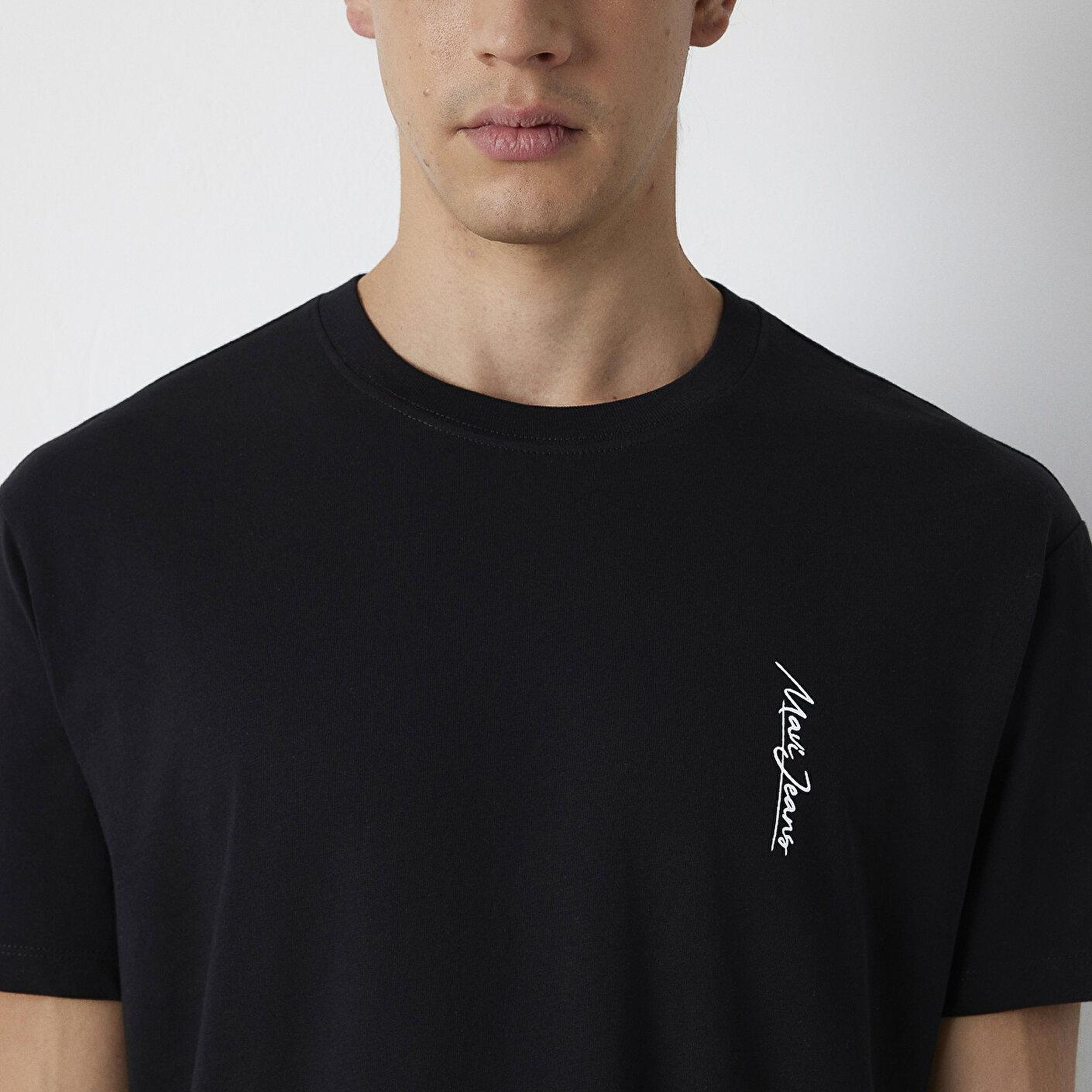 Mavi Siyah Tişört Loose Fit / Bol Rahat Kesim 0613558-900