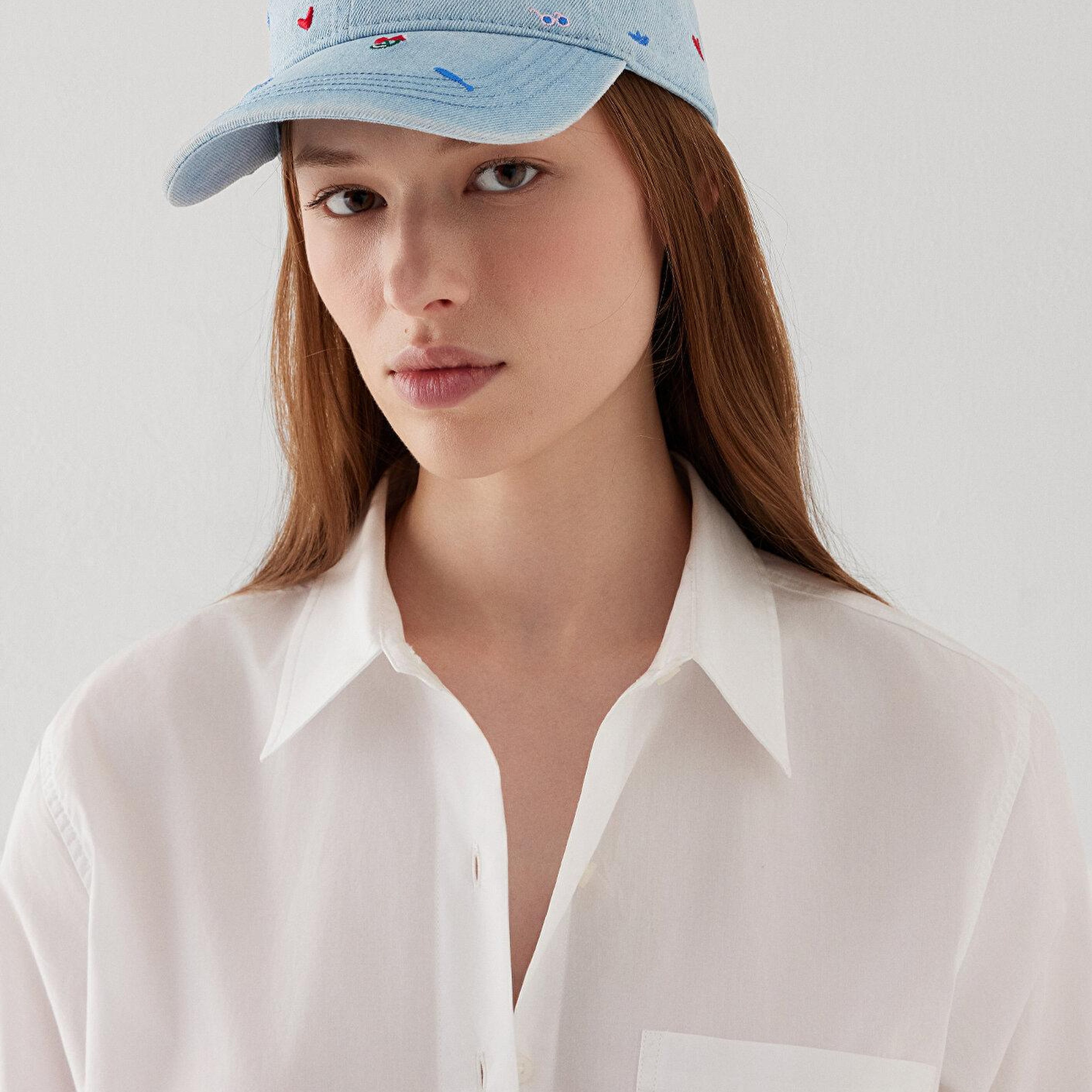 Mavi Nakış Detaylı Denim Şapka 1914042-33404