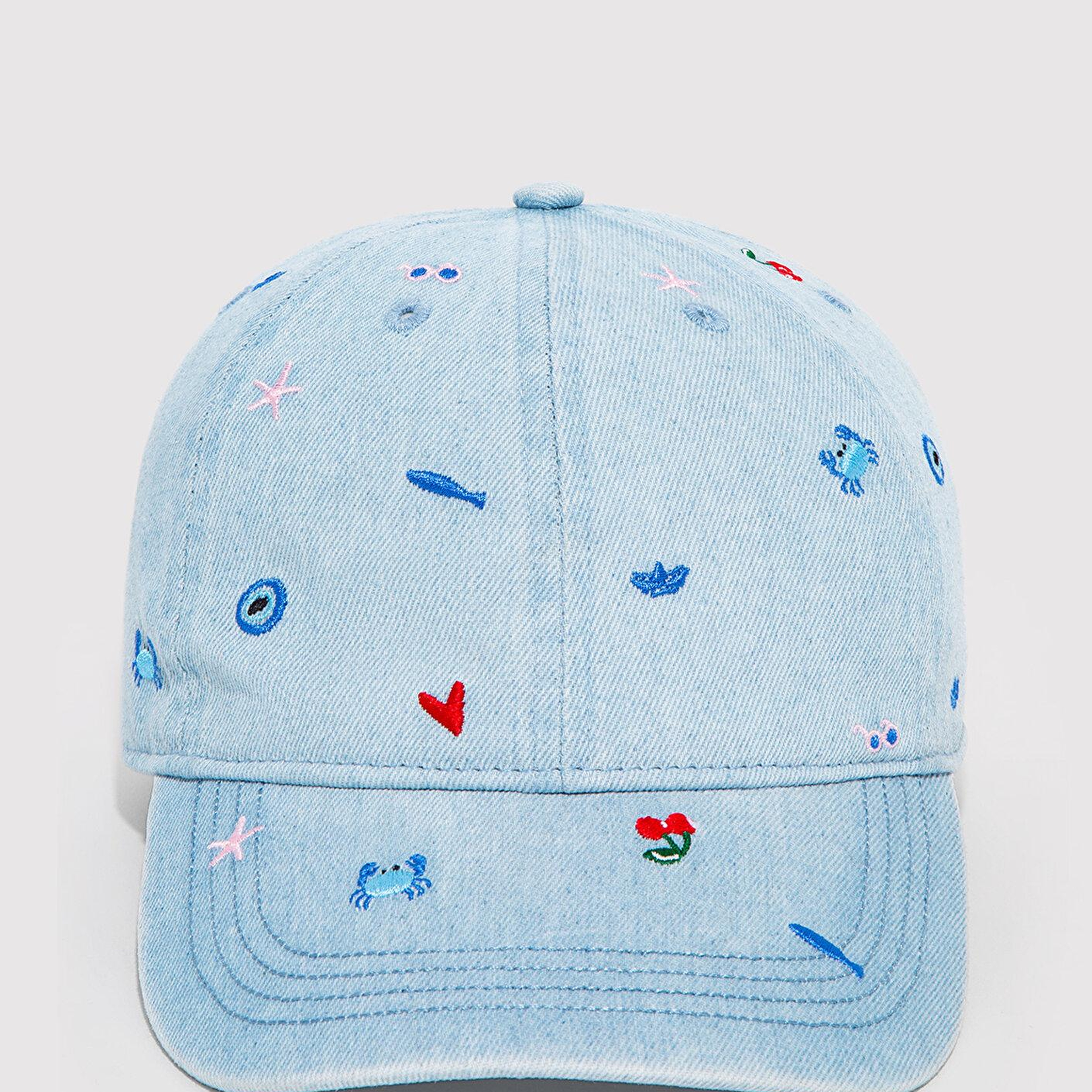 Mavi Nakış Detaylı Denim Şapka 1914042-33404