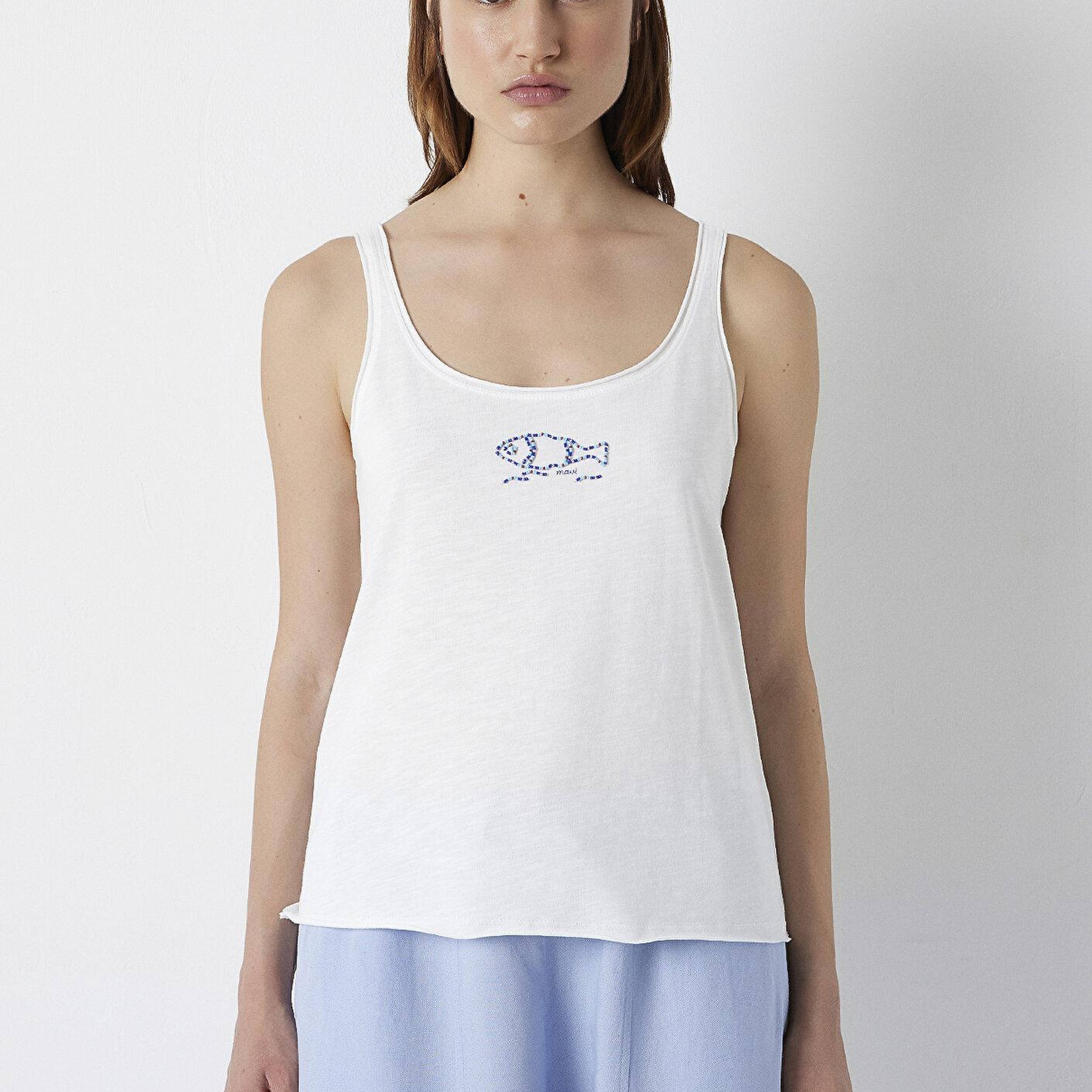 Mavi Ekru Tişört Slim Fit / Dar Kesim 1614298-70057