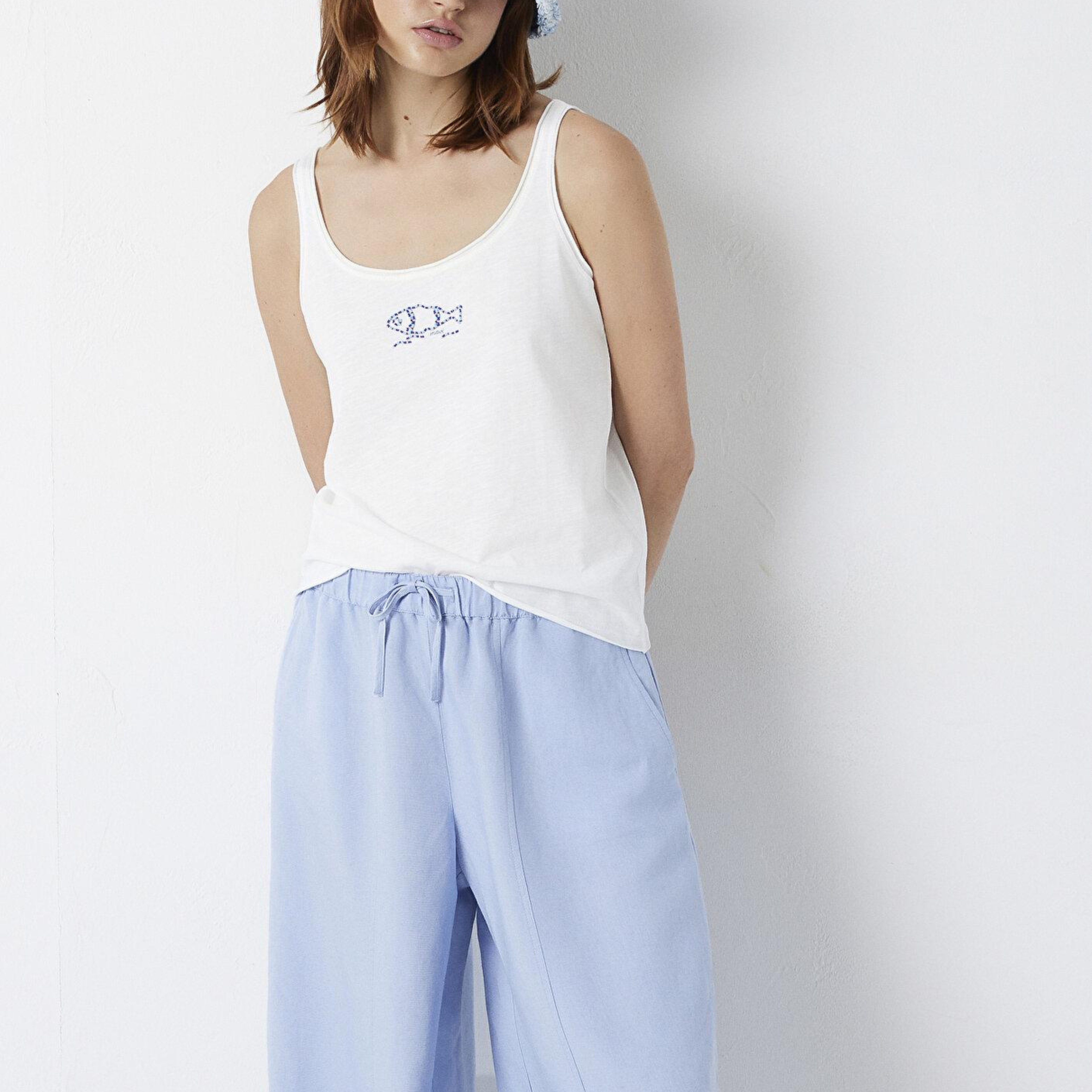 Mavi Ekru Tişört Slim Fit / Dar Kesim 1614298-70057