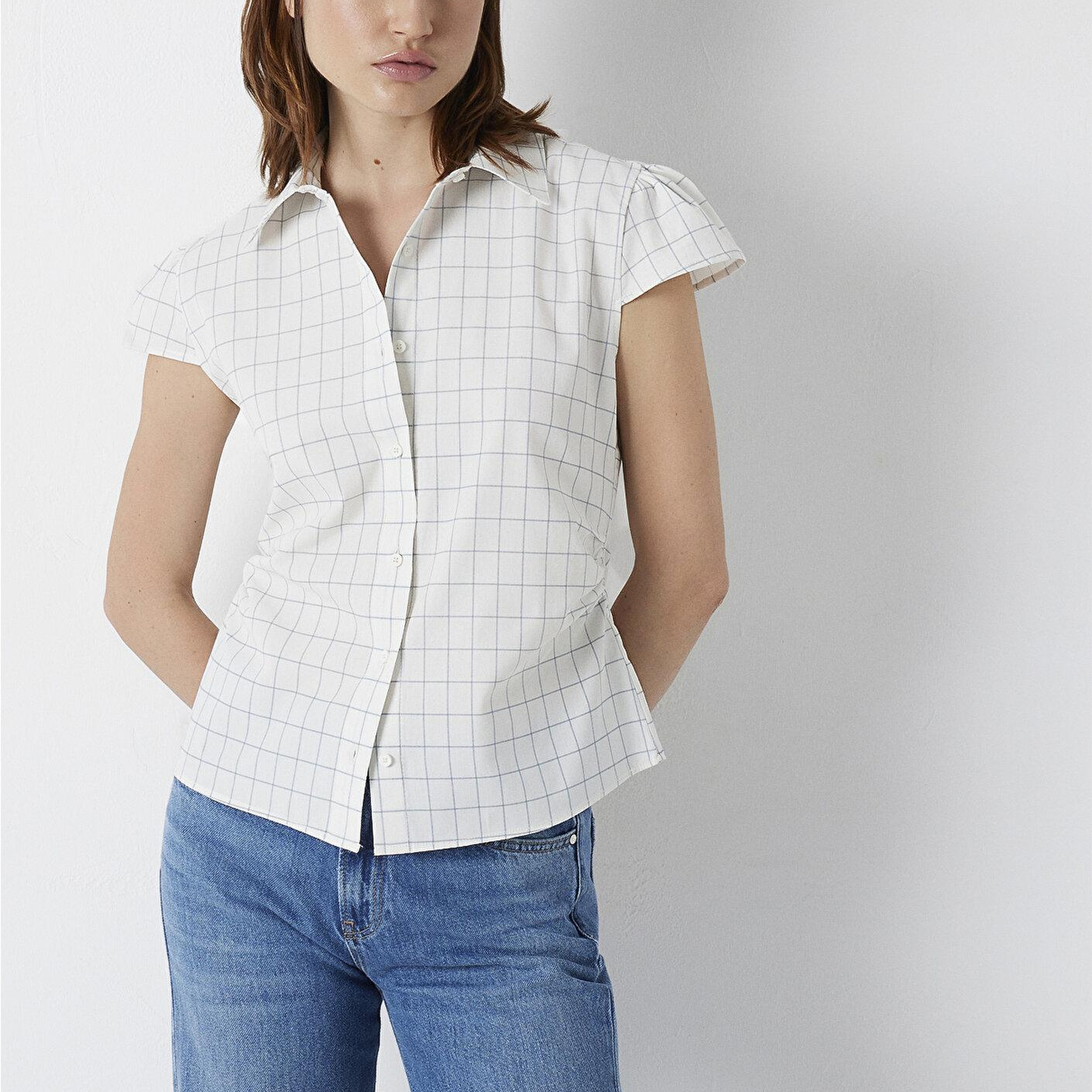 Mavi Kareli Gömlek Slim Fit / Dar Kesim 1220431-A6900