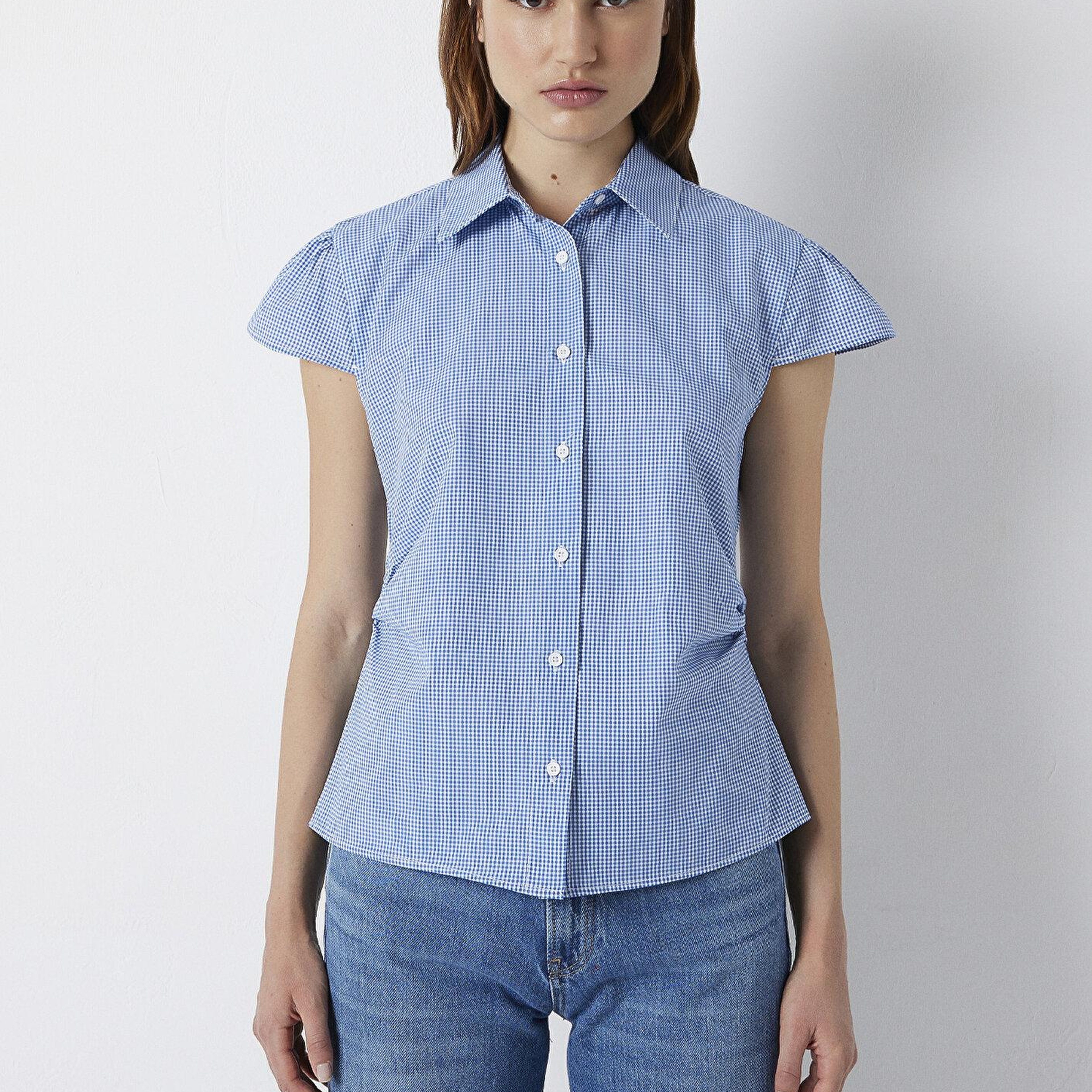 Mavi Kareli Gömlek Slim Fit / Dar Kesim 1220431-83154
