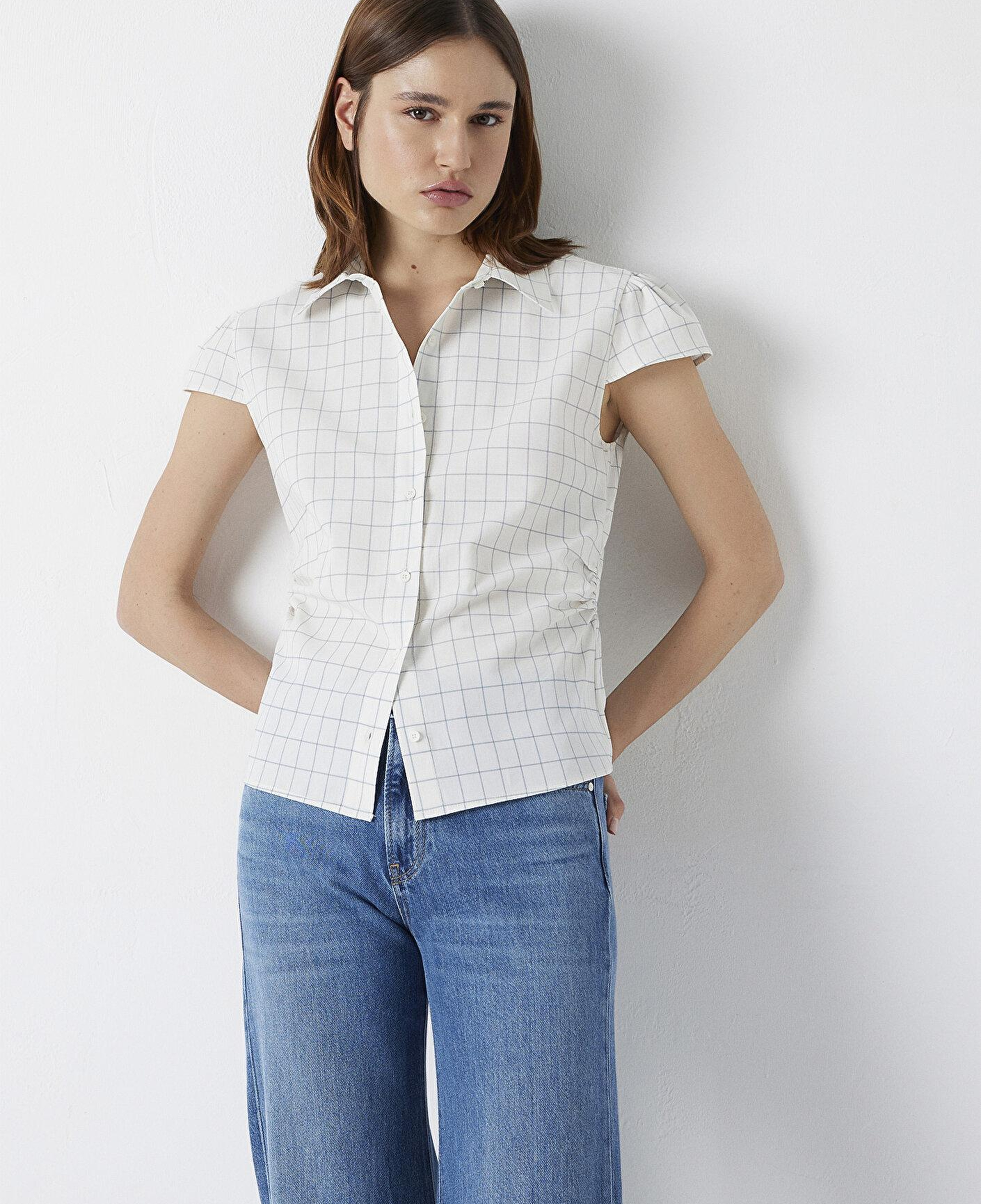 Mavi Kareli Gömlek Slim Fit / Dar Kesim 1220431-A6900
