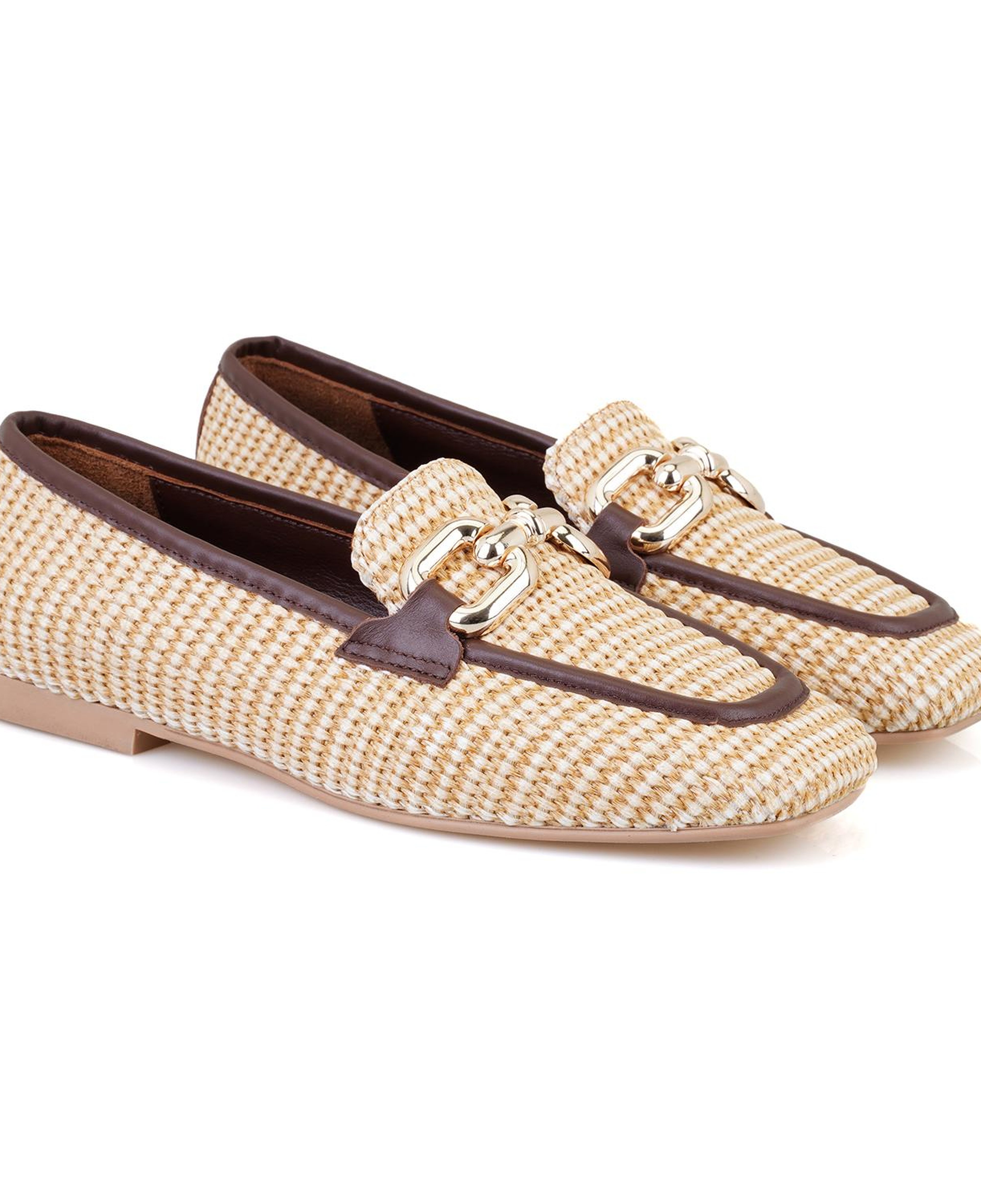 Kadın Kahve Hasır Loafer