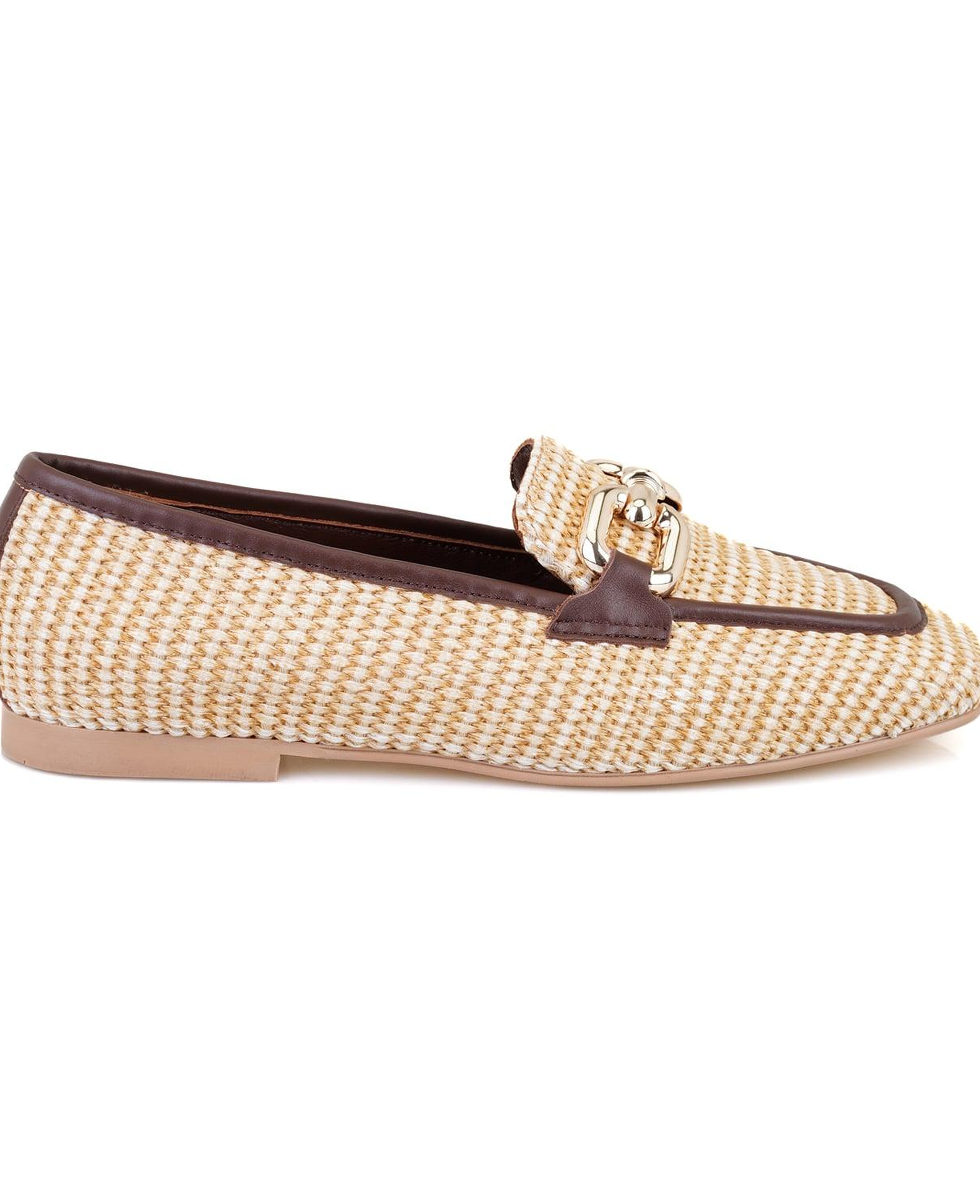Kadın Kahve Hasır Loafer