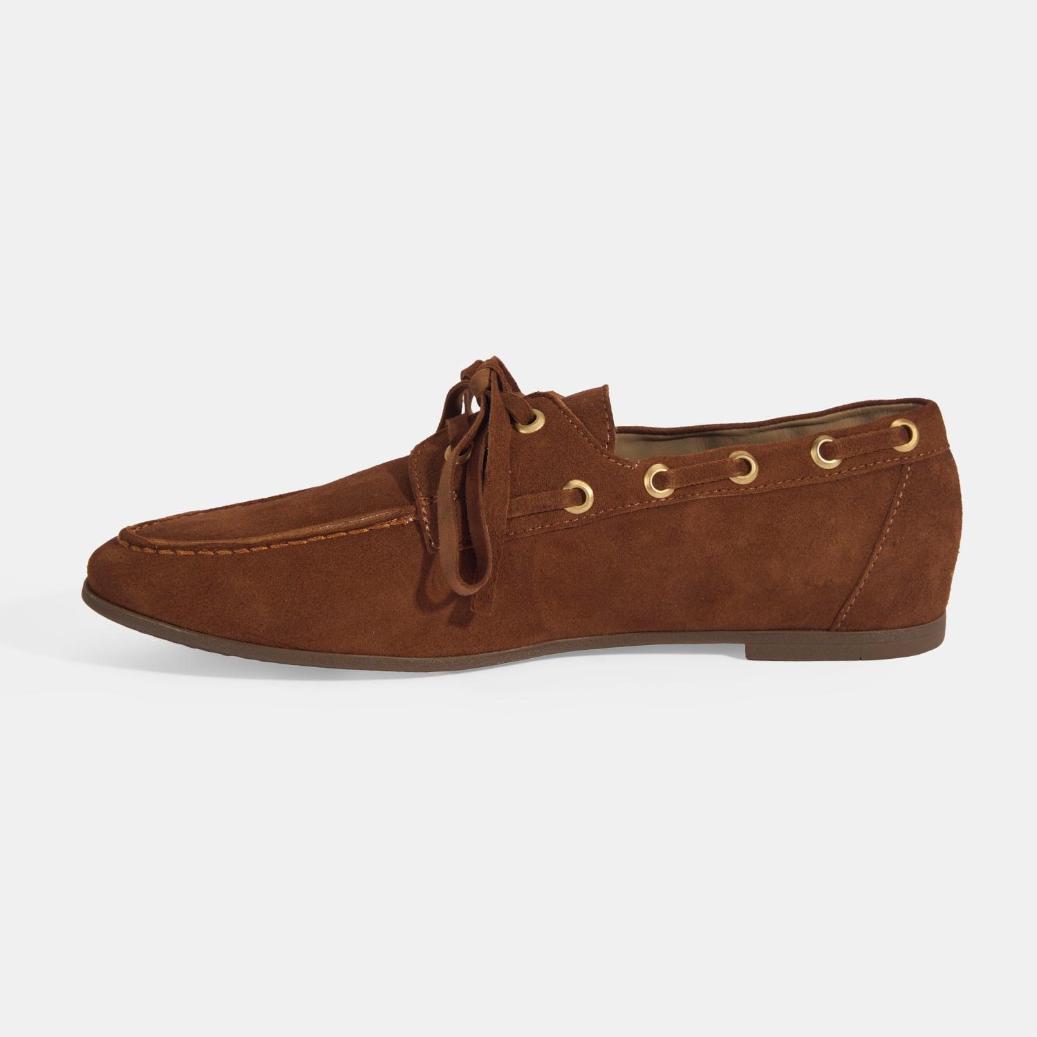 Limited Edition Kadın Taba Bağcık Detaylı Süet Loafer