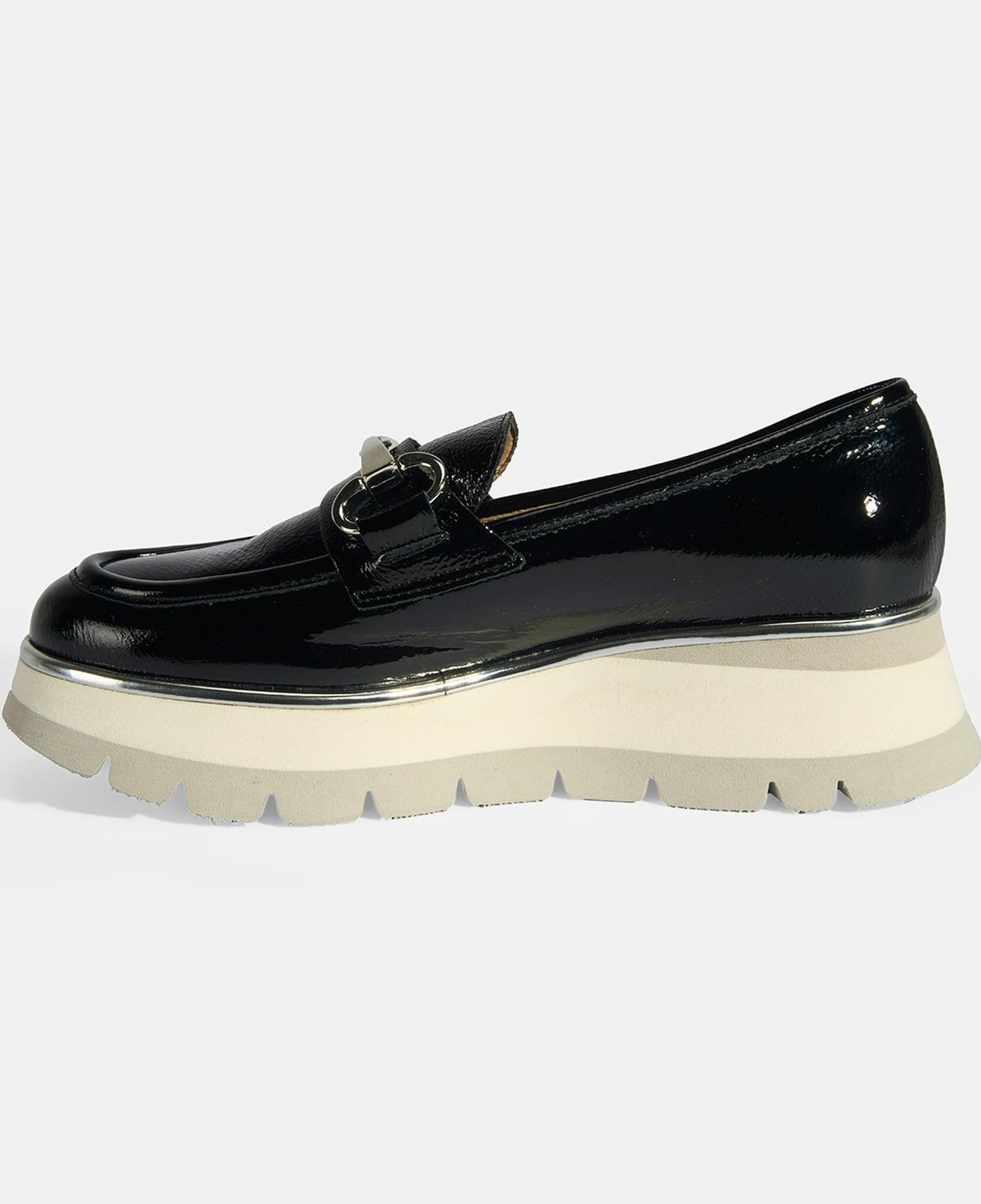 Luca Grossi Kadın Siyah Kalın Topuklu Slip-On Rugan Loafer
