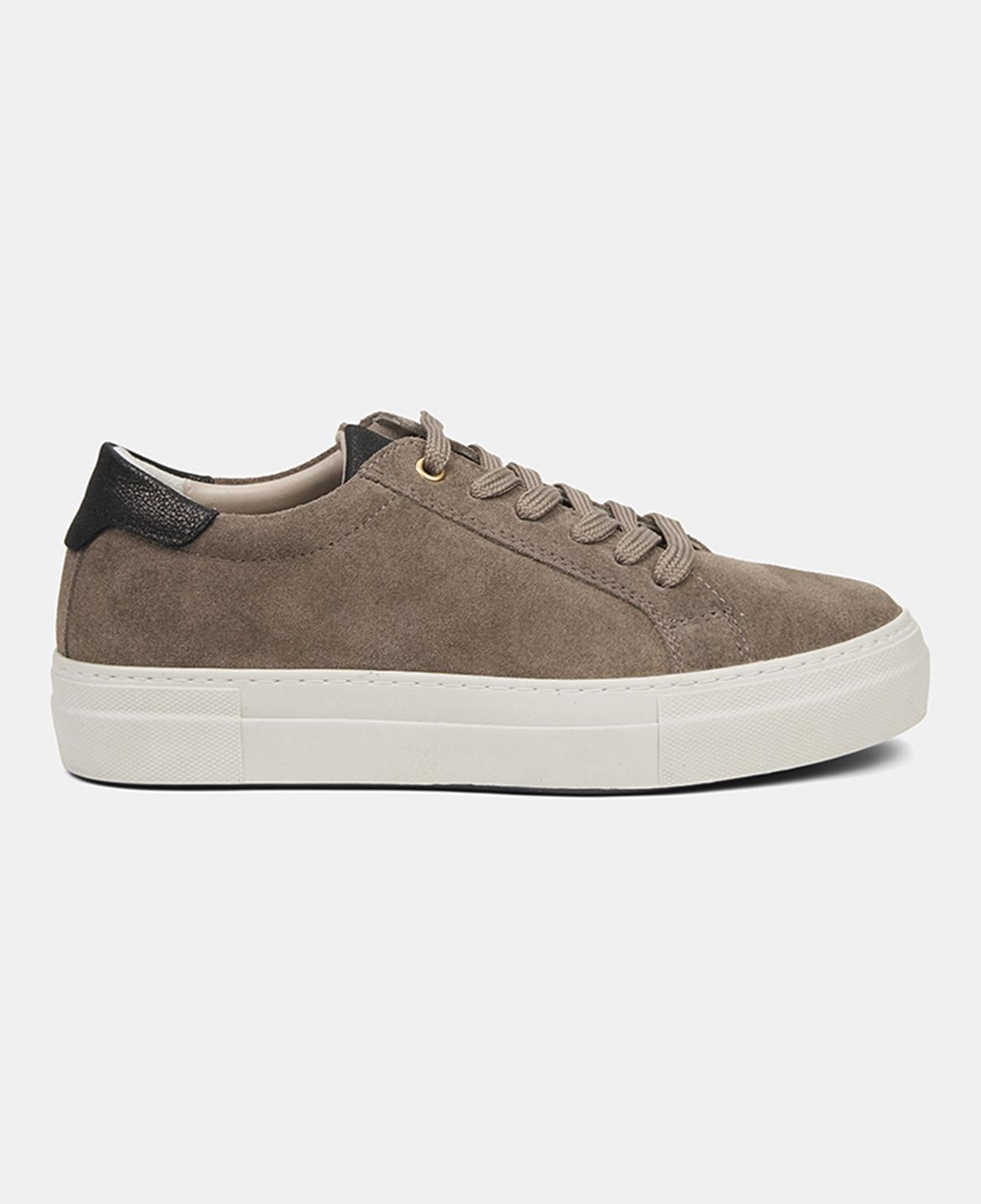 Kadın Vizon Bağcıklı Kalın Tabanlı Süet Deri Sneaker