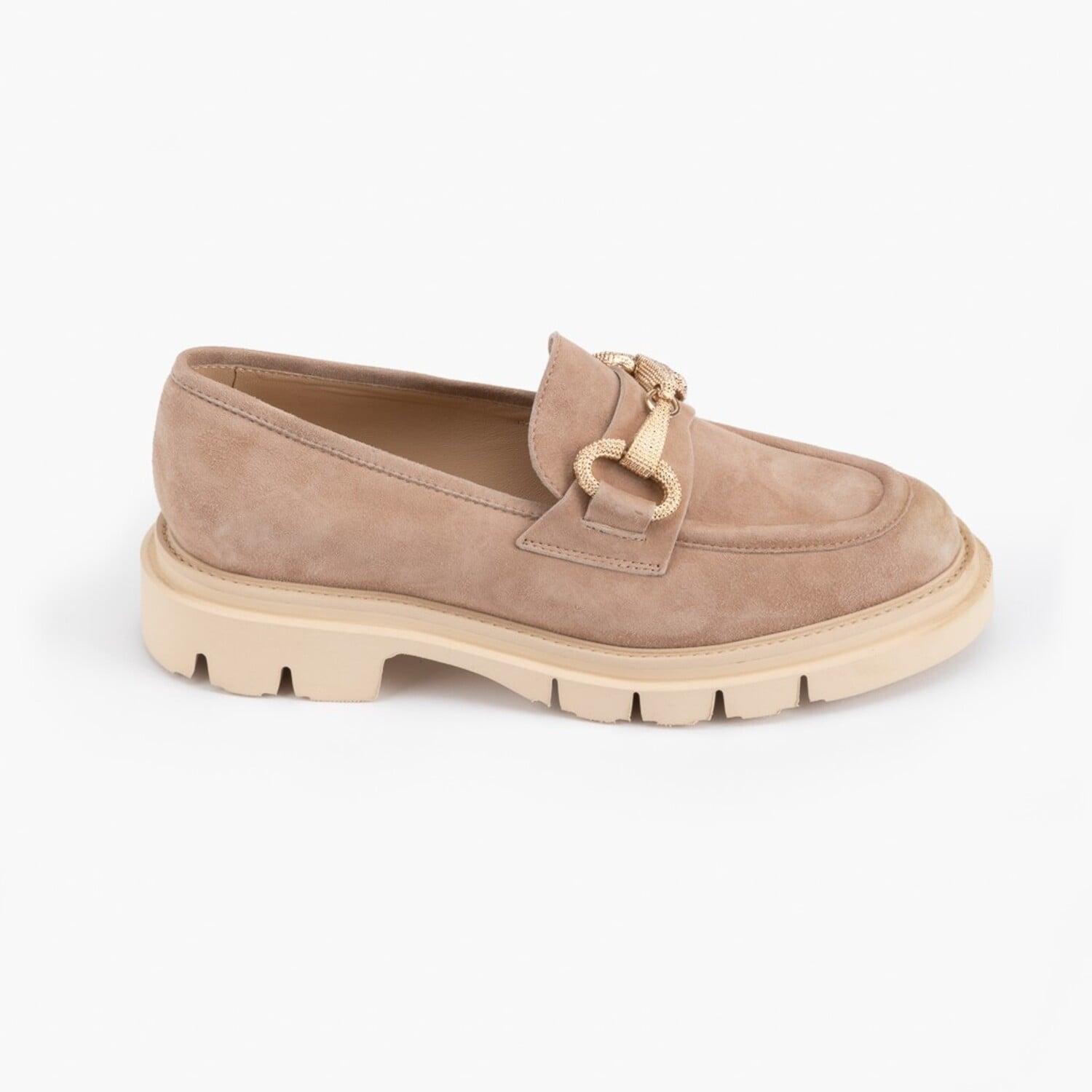 Luca Grossi Bej Kadın Toka Detaylı Loafer