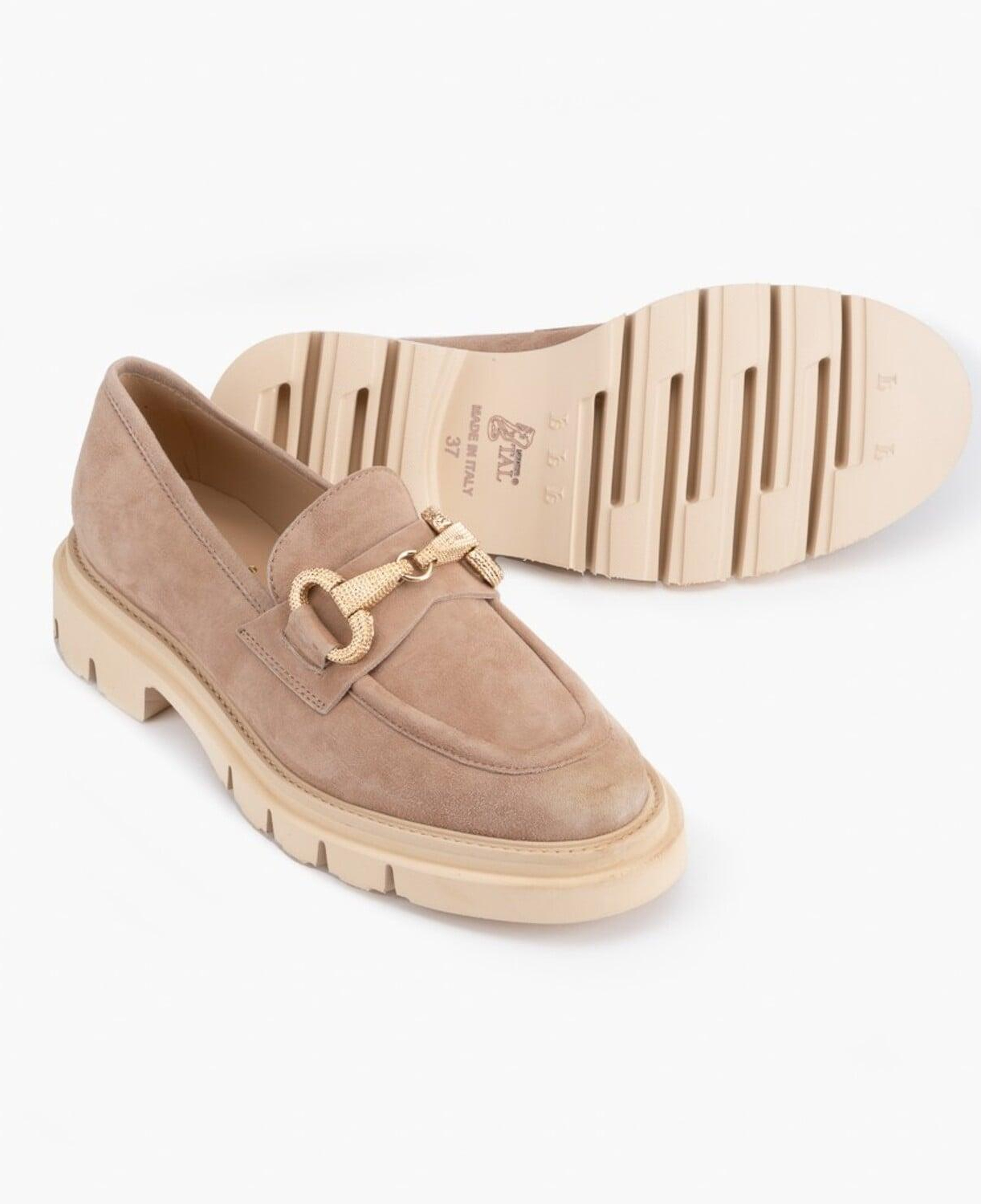 Luca Grossi Bej Kadın Toka Detaylı Loafer