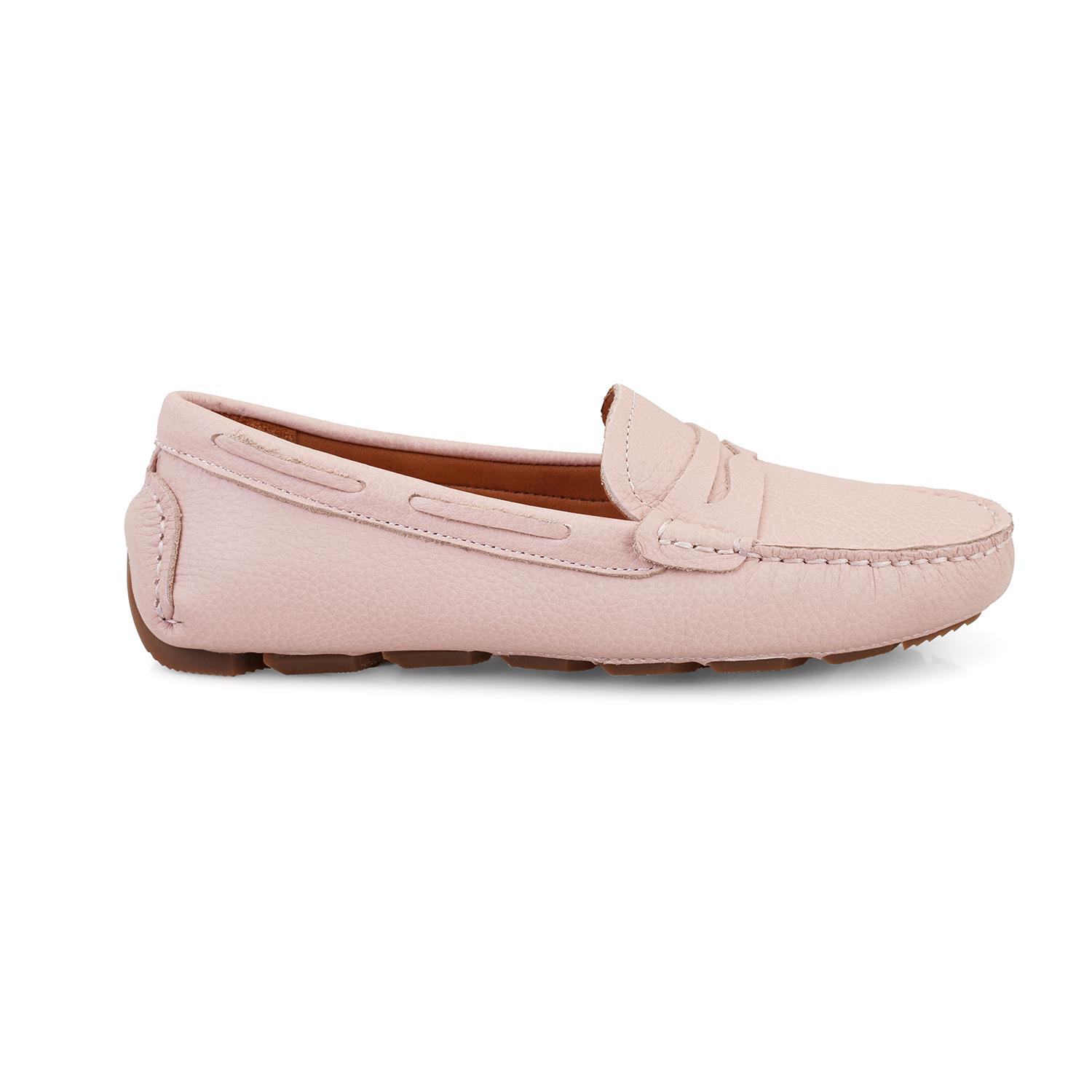 Kadın Pudra Deri Loafer