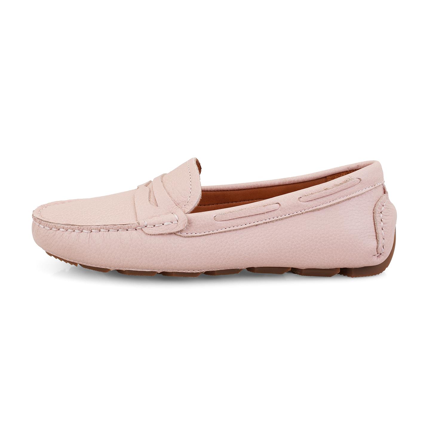 Kadın Pudra Deri Loafer