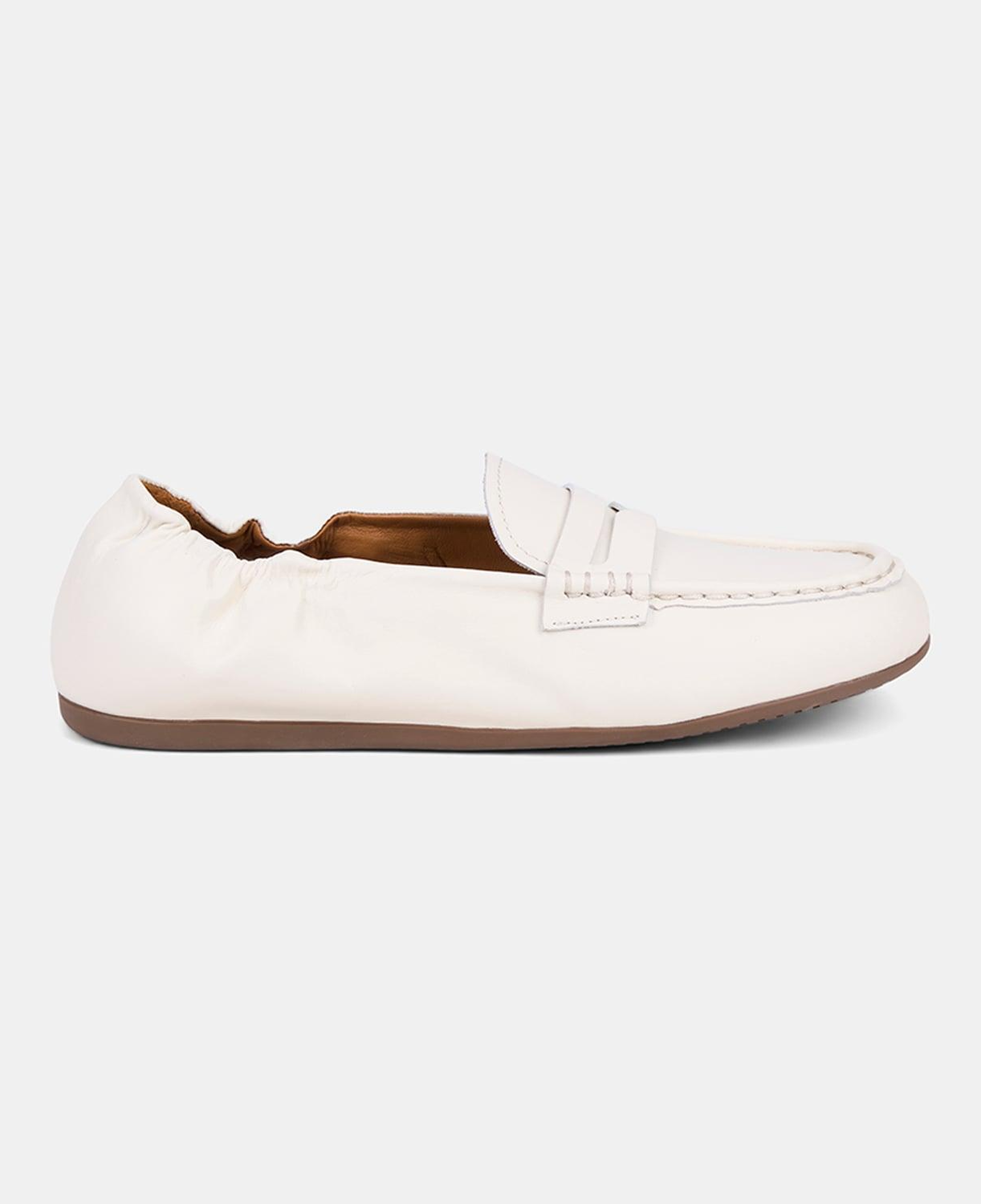 Kadın Beyaz Slip-On Deri Loafer