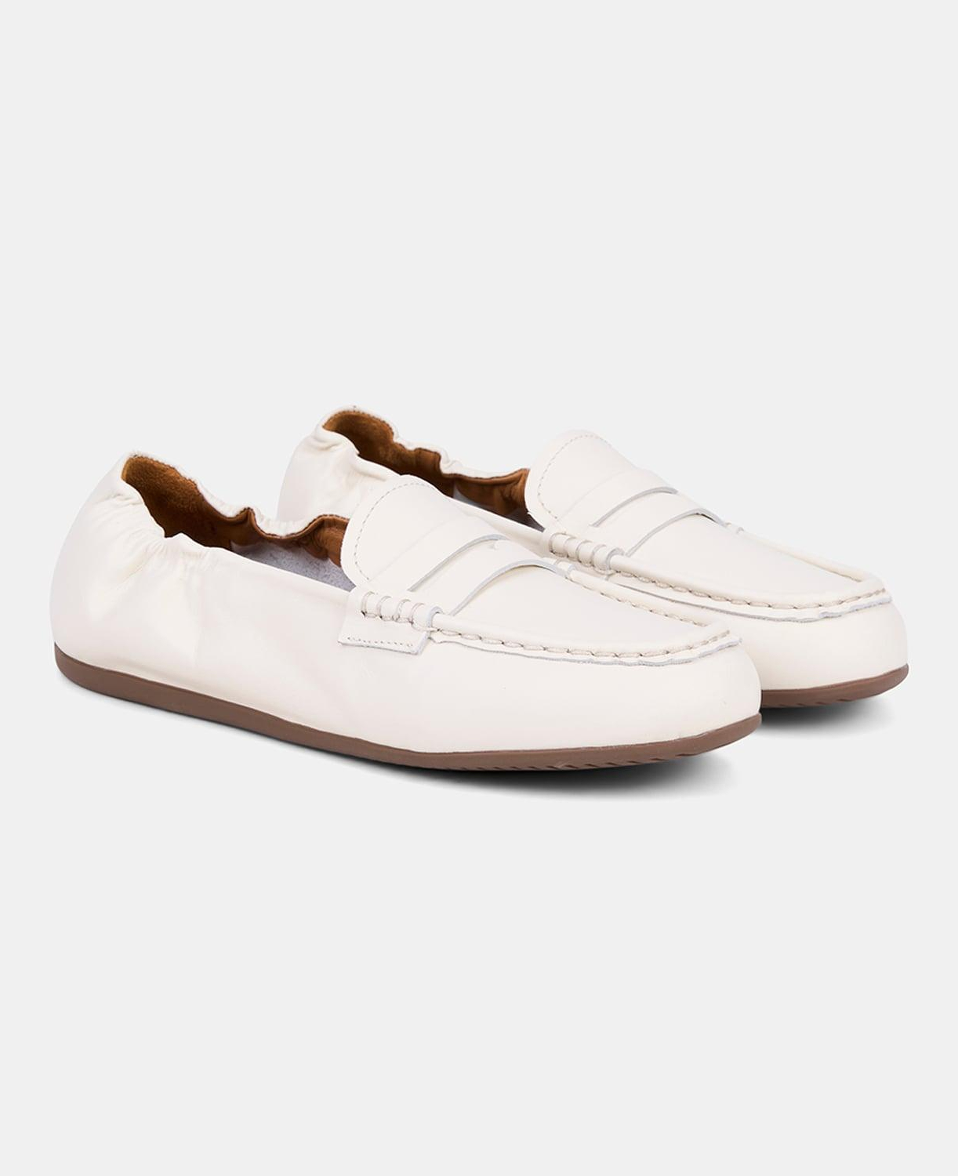 Kadın Beyaz Slip-On Deri Loafer