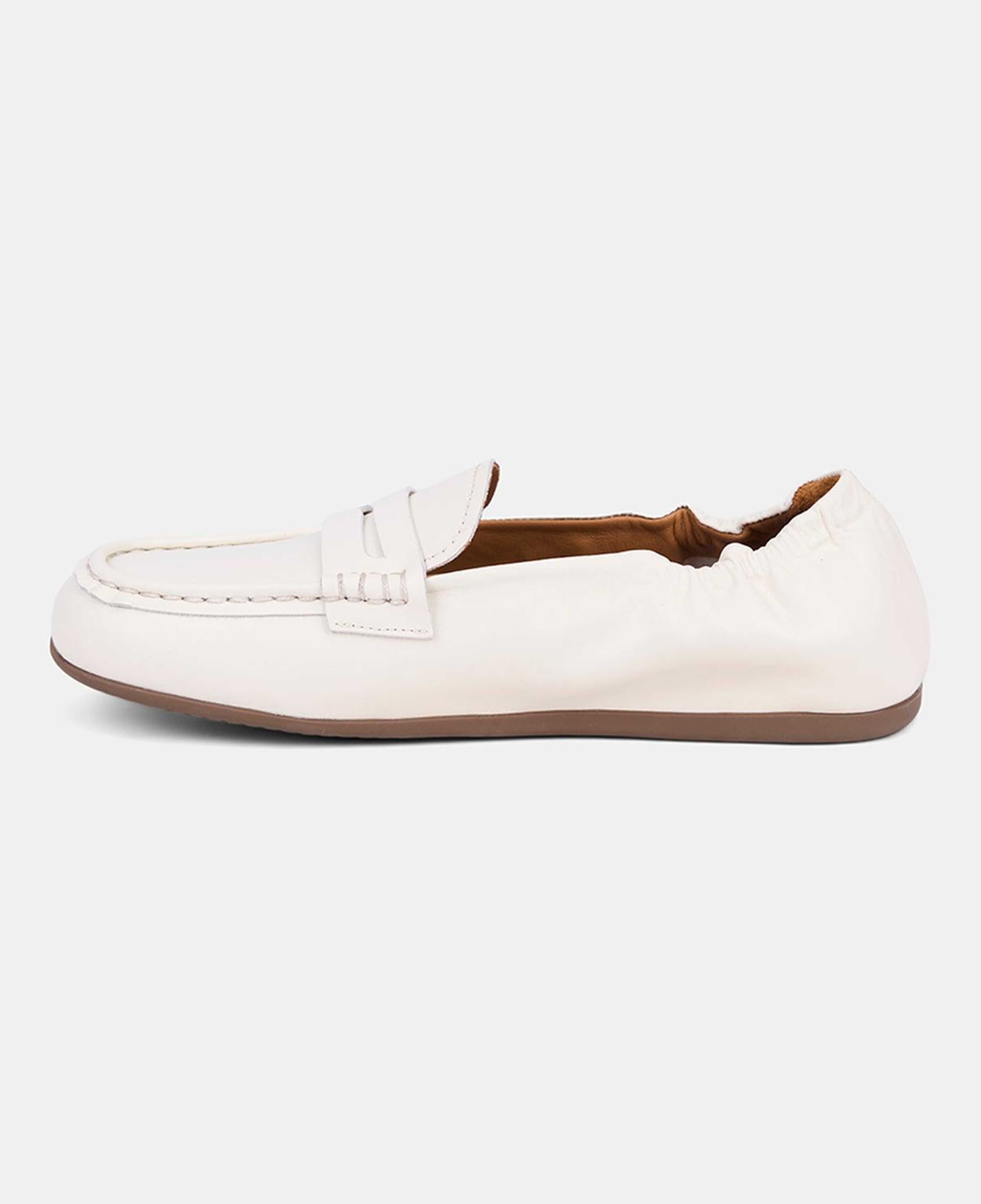 Kadın Beyaz Slip-On Deri Loafer