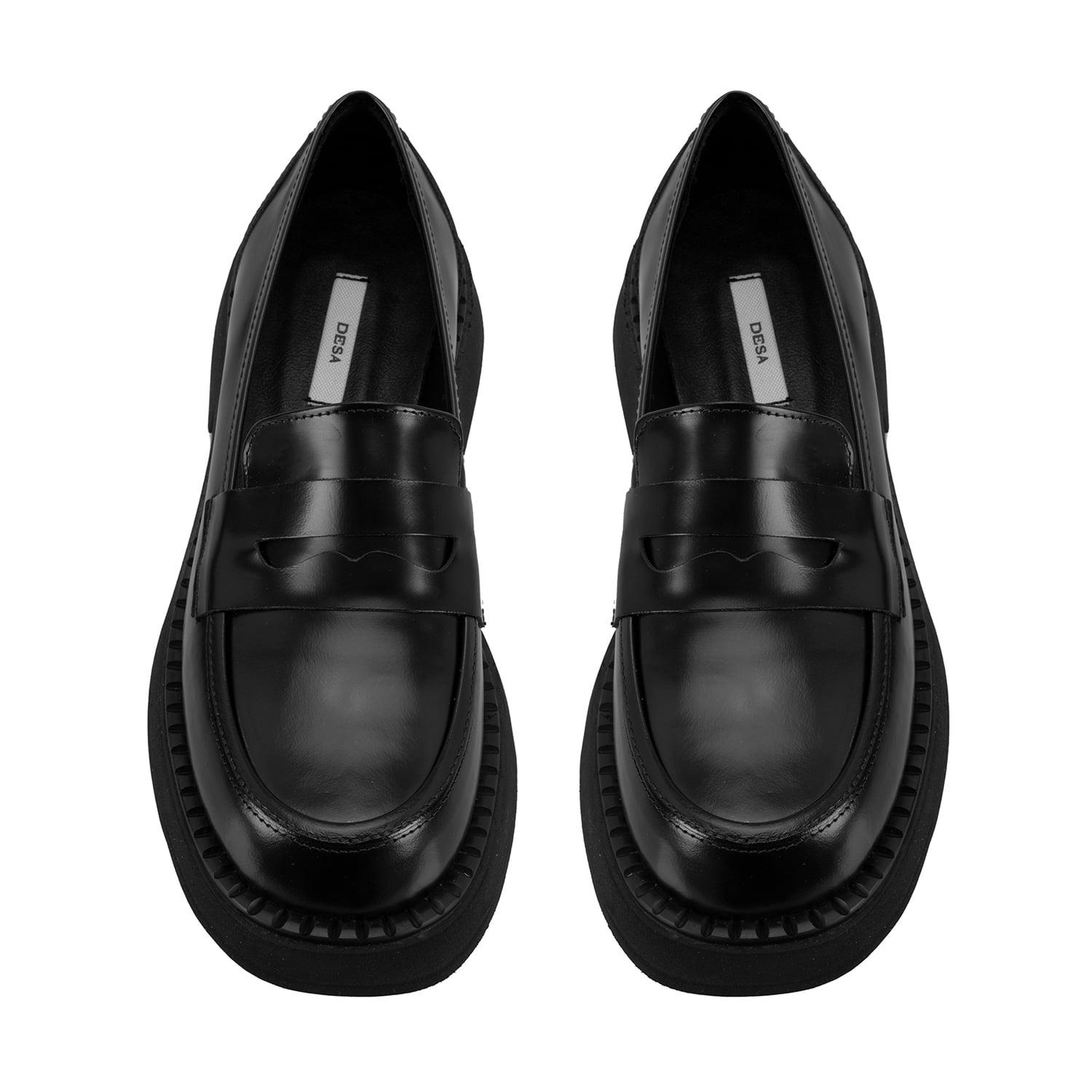 Kadın Siyah Deri Loafer