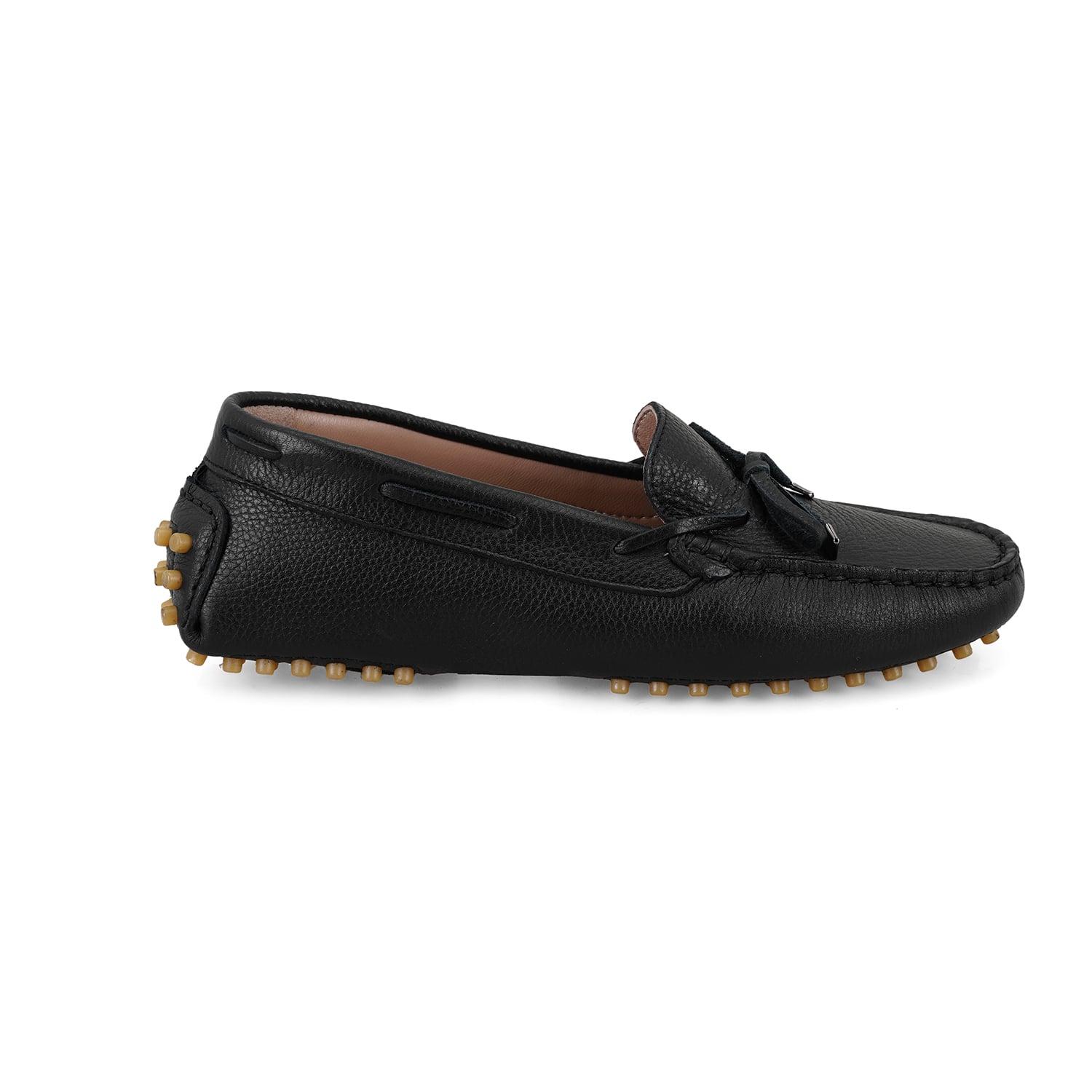 Kadın Siyah Deri Loafer