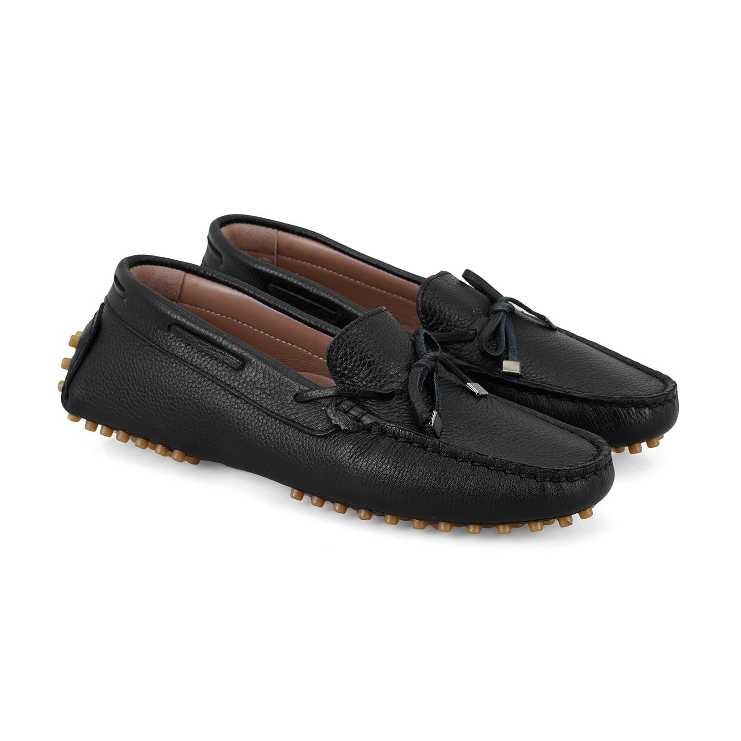 Kadın Siyah Deri Loafer