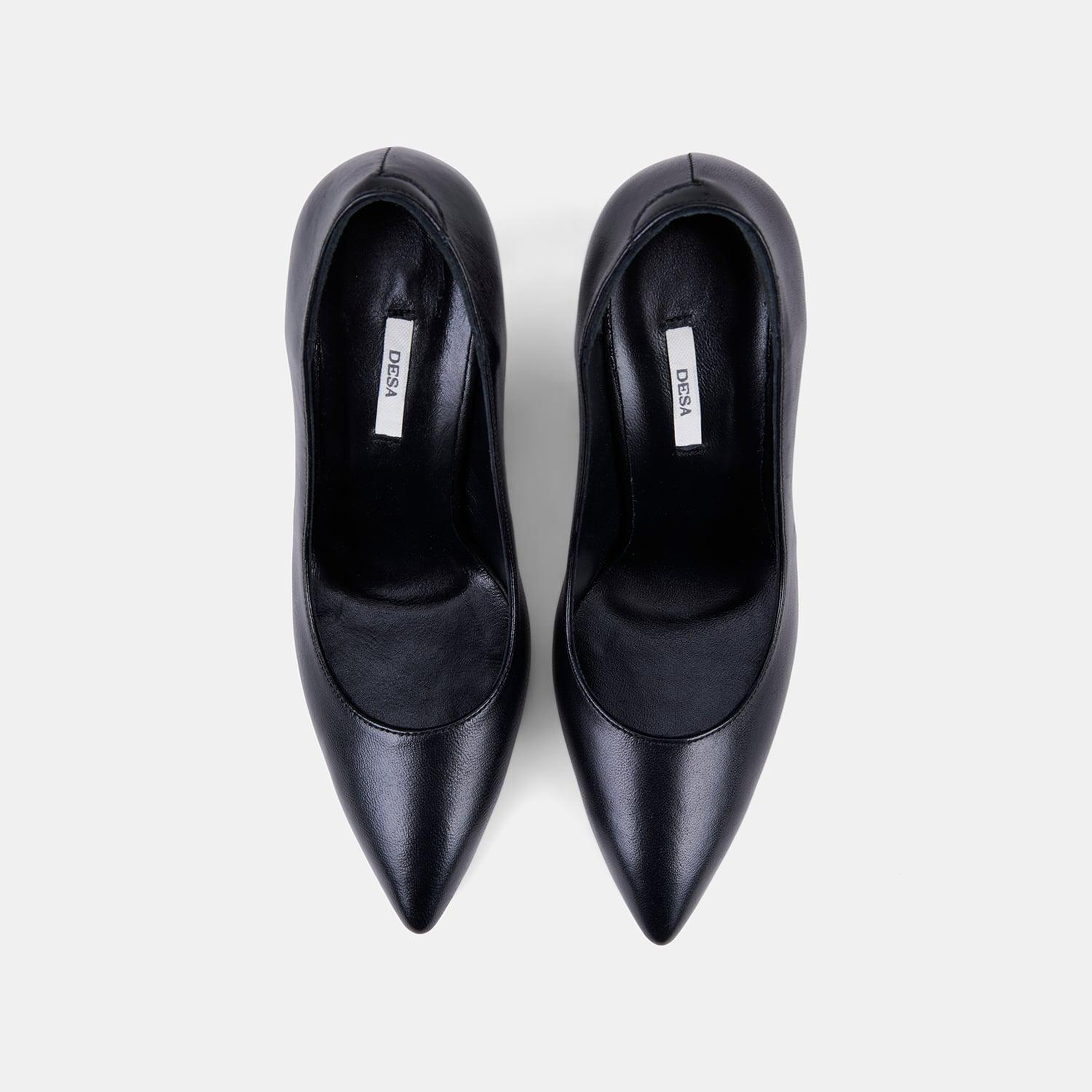 Kadın Siyah Sivri Burunlu Klasik Deri Stiletto