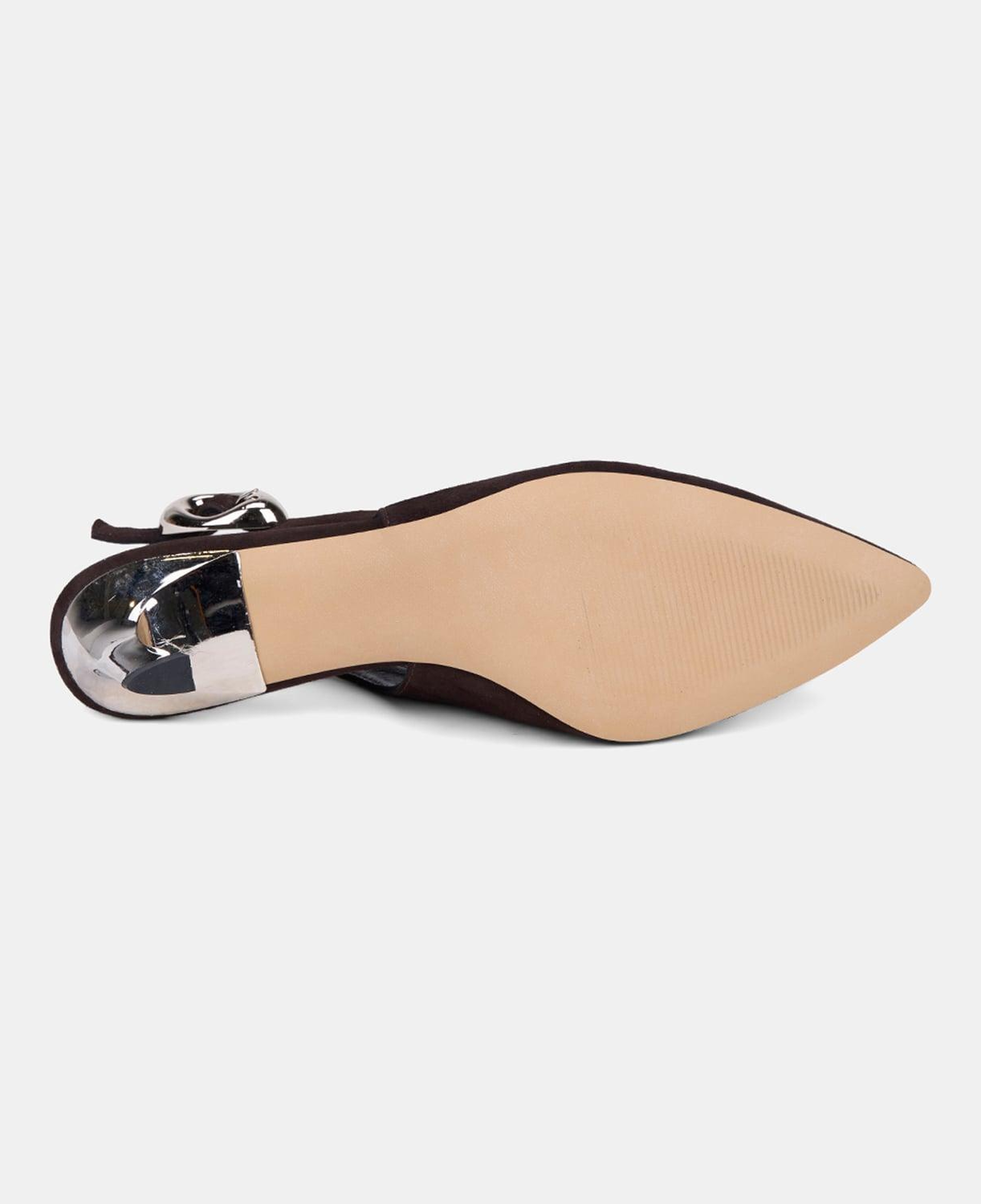 Kadın Acı Kahve Slingback Sivri Burunlu Süet Stiletto