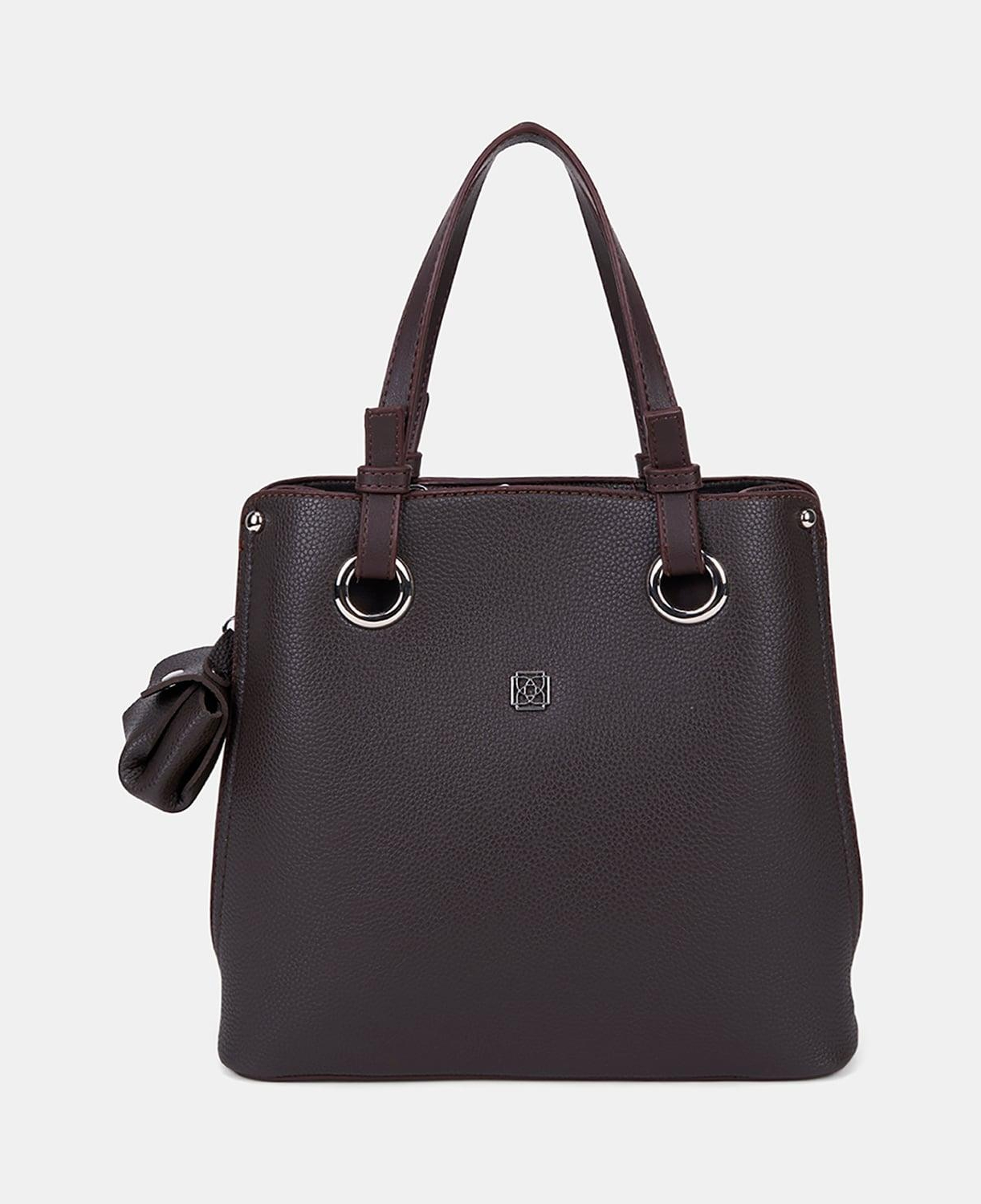 Kadın Acı Kahve Mini Charm Aksesuarlı El Çantası