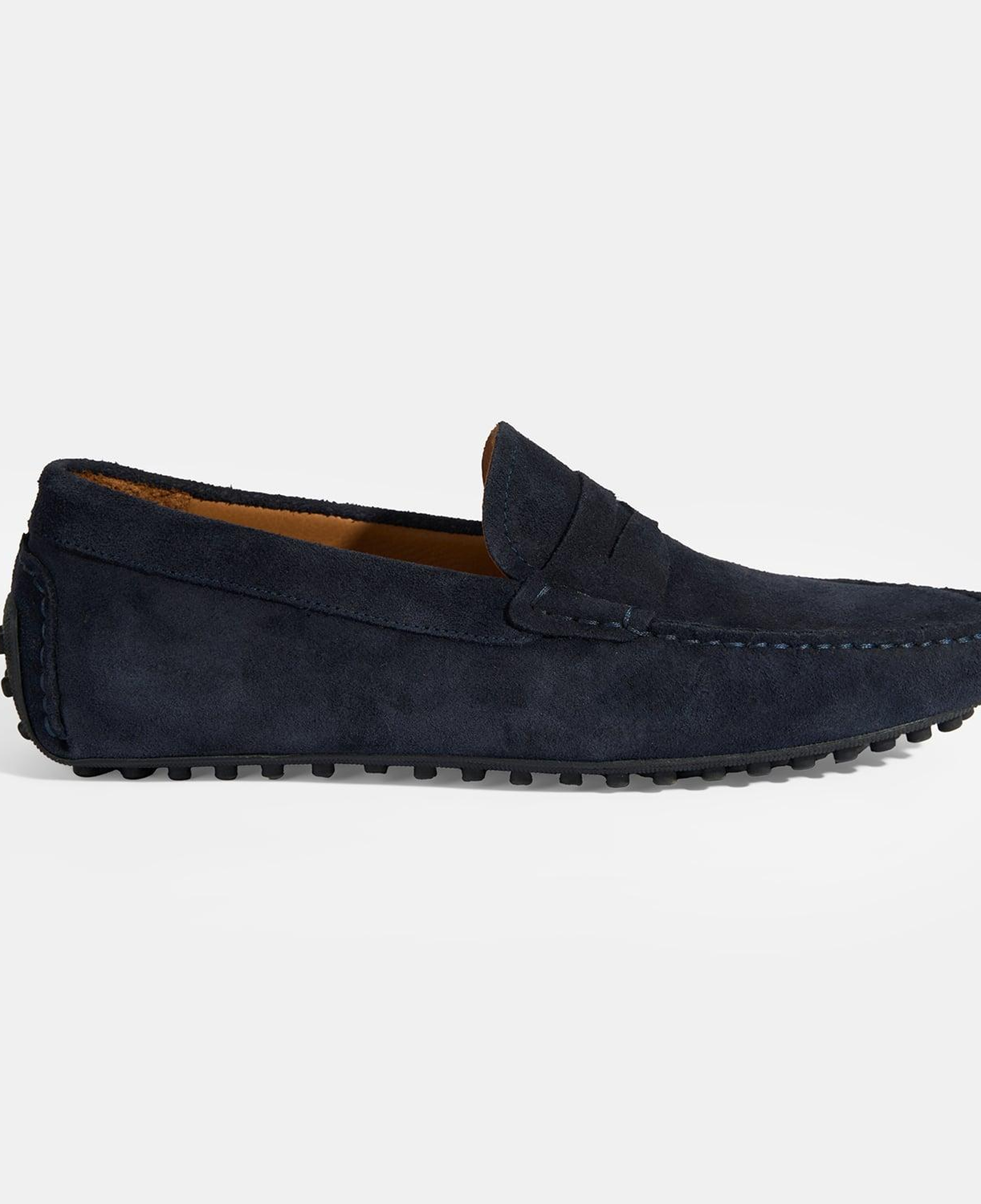 Erkek Lacivert Slip-On Süet Loafer