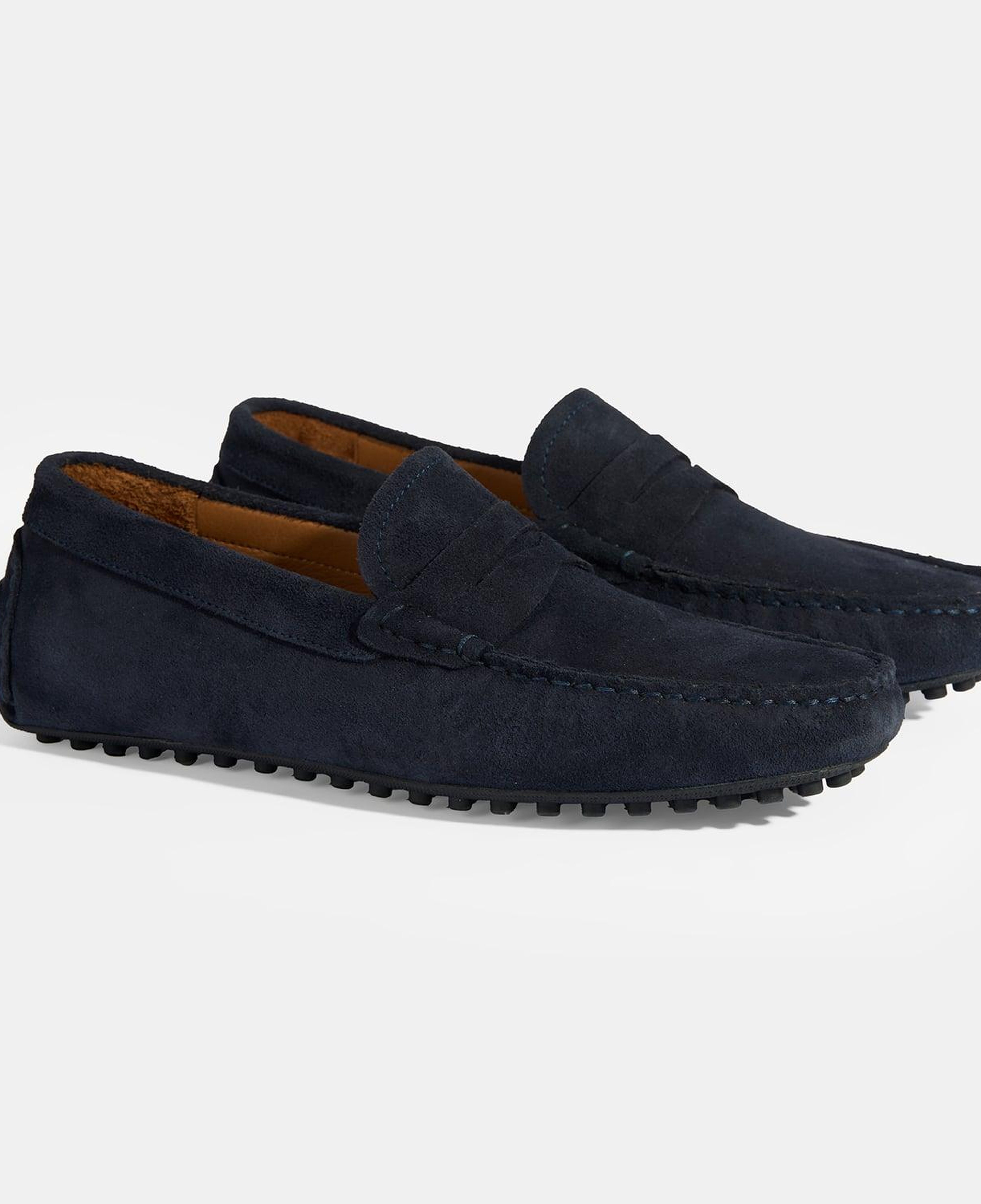 Erkek Lacivert Slip-On Süet Loafer