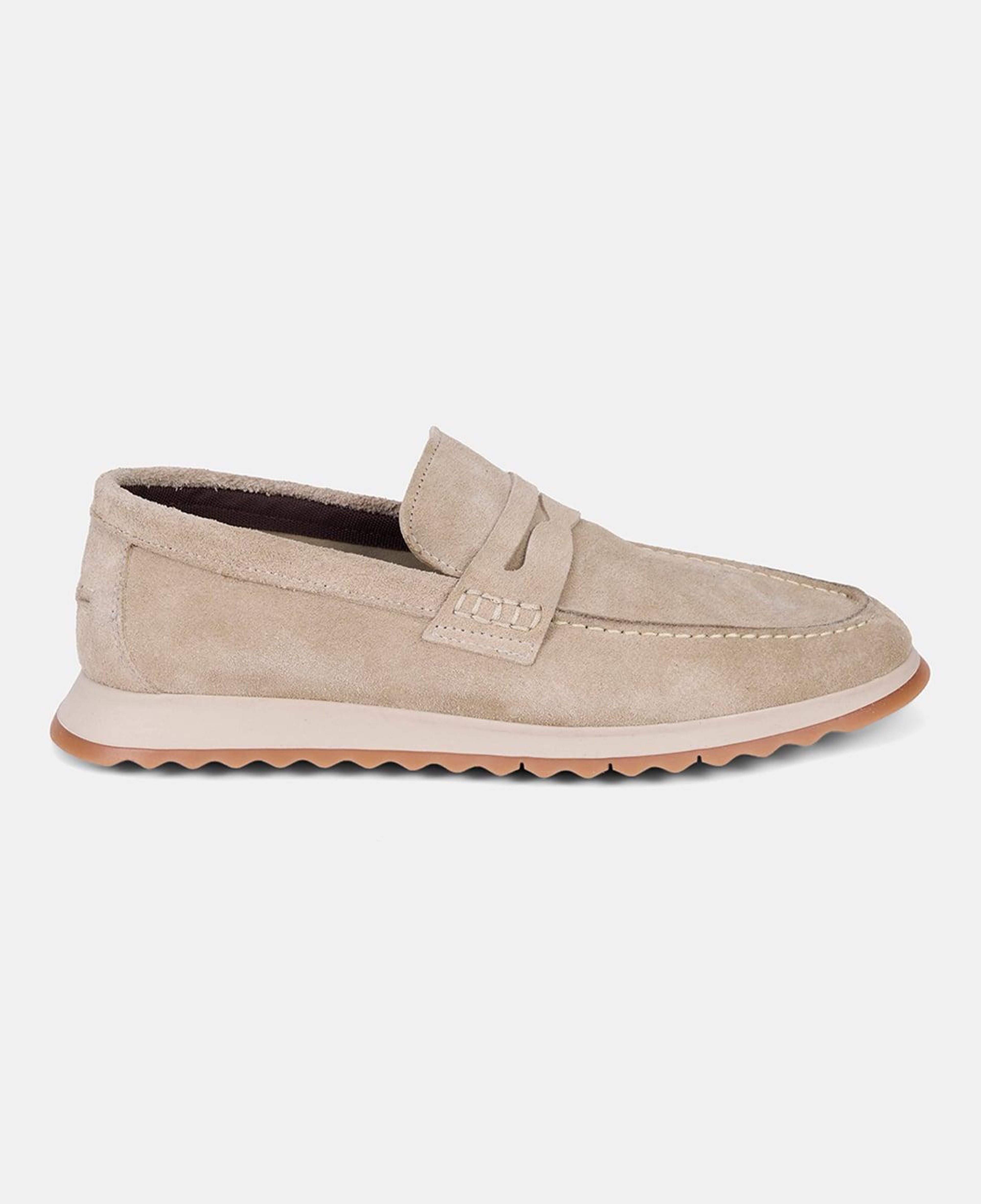 Erkek Bej Günlük Süet Deri Loafer