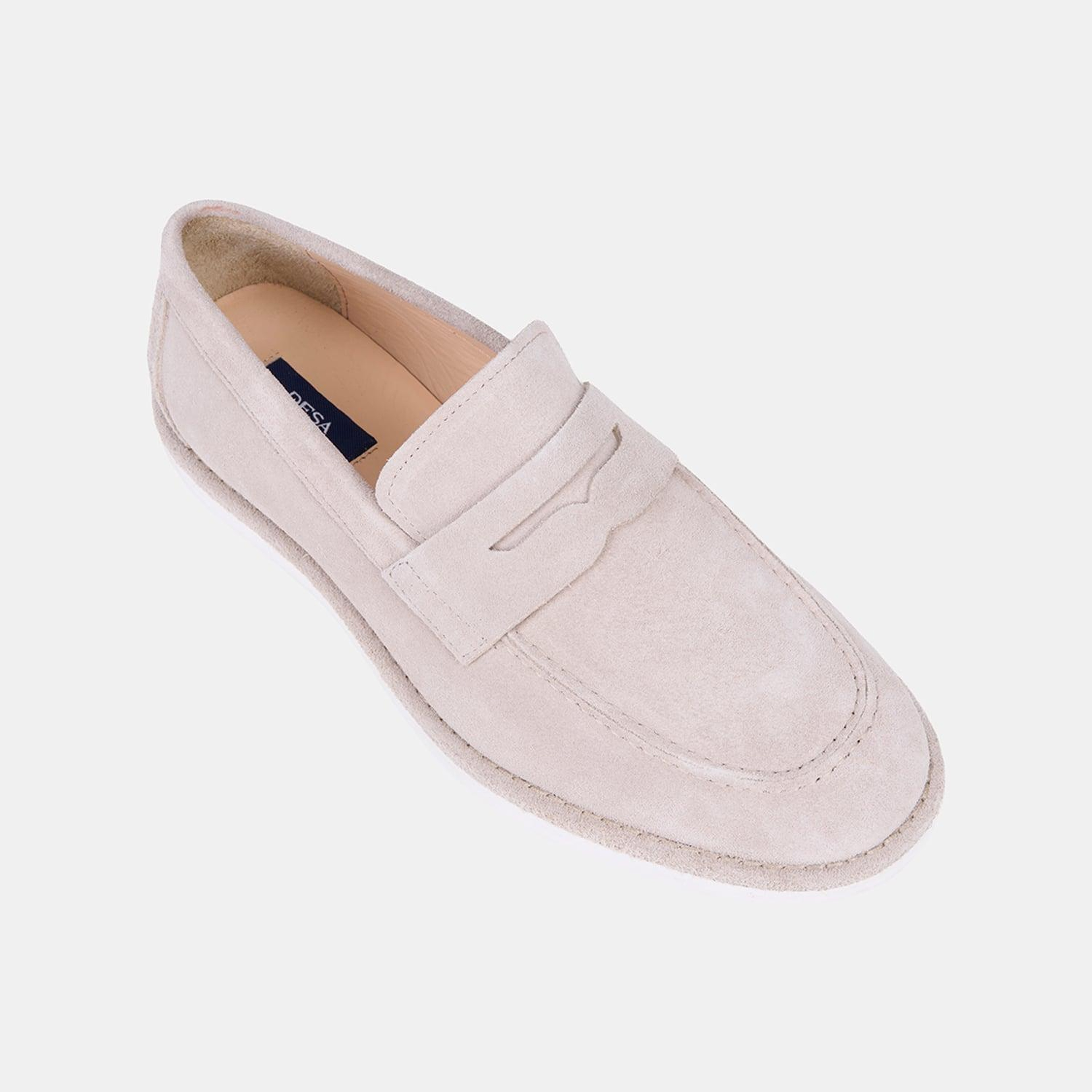 Erkek Bej Günlük Klasik Süet Loafer