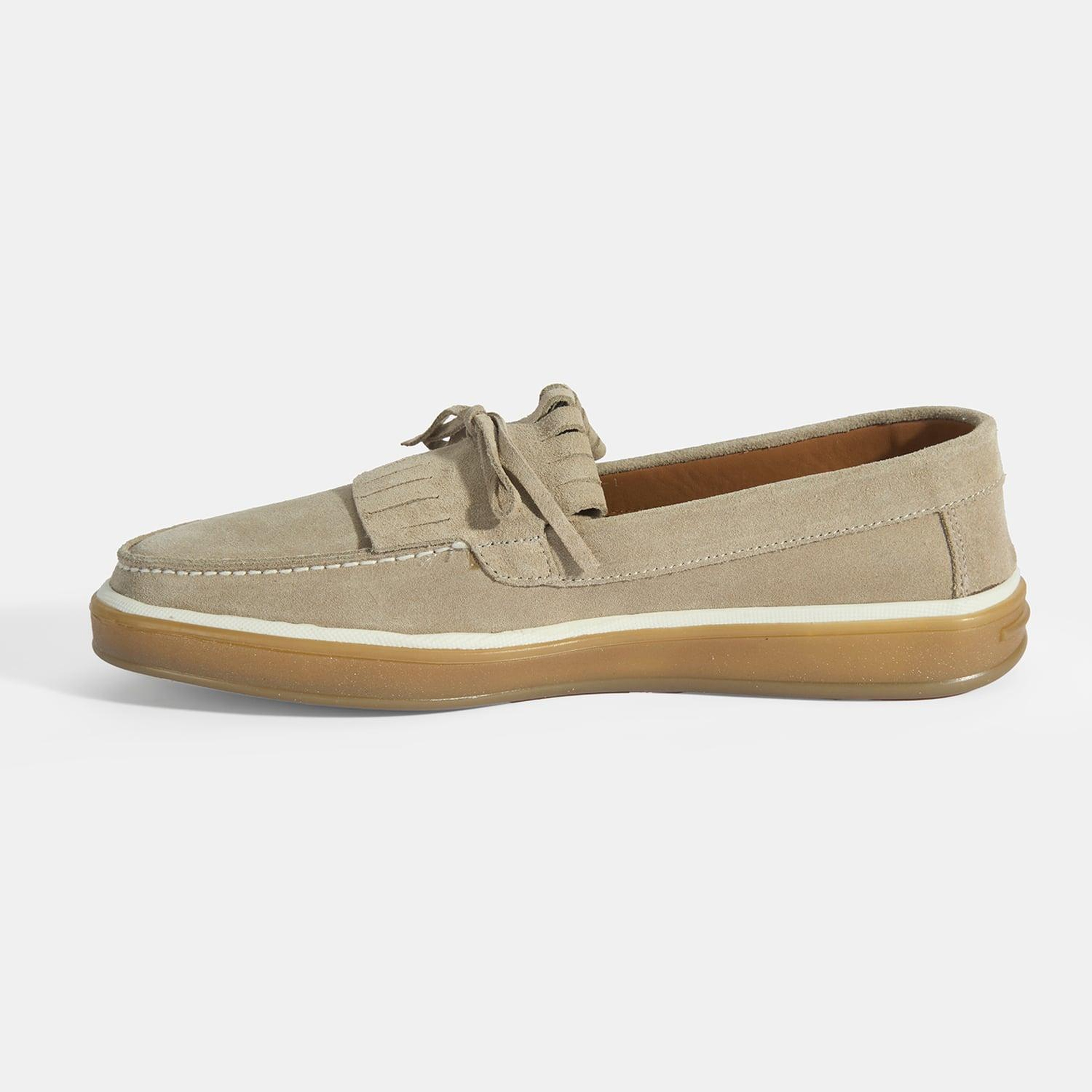 Erkek Bej Süet Püsküllü Loafer