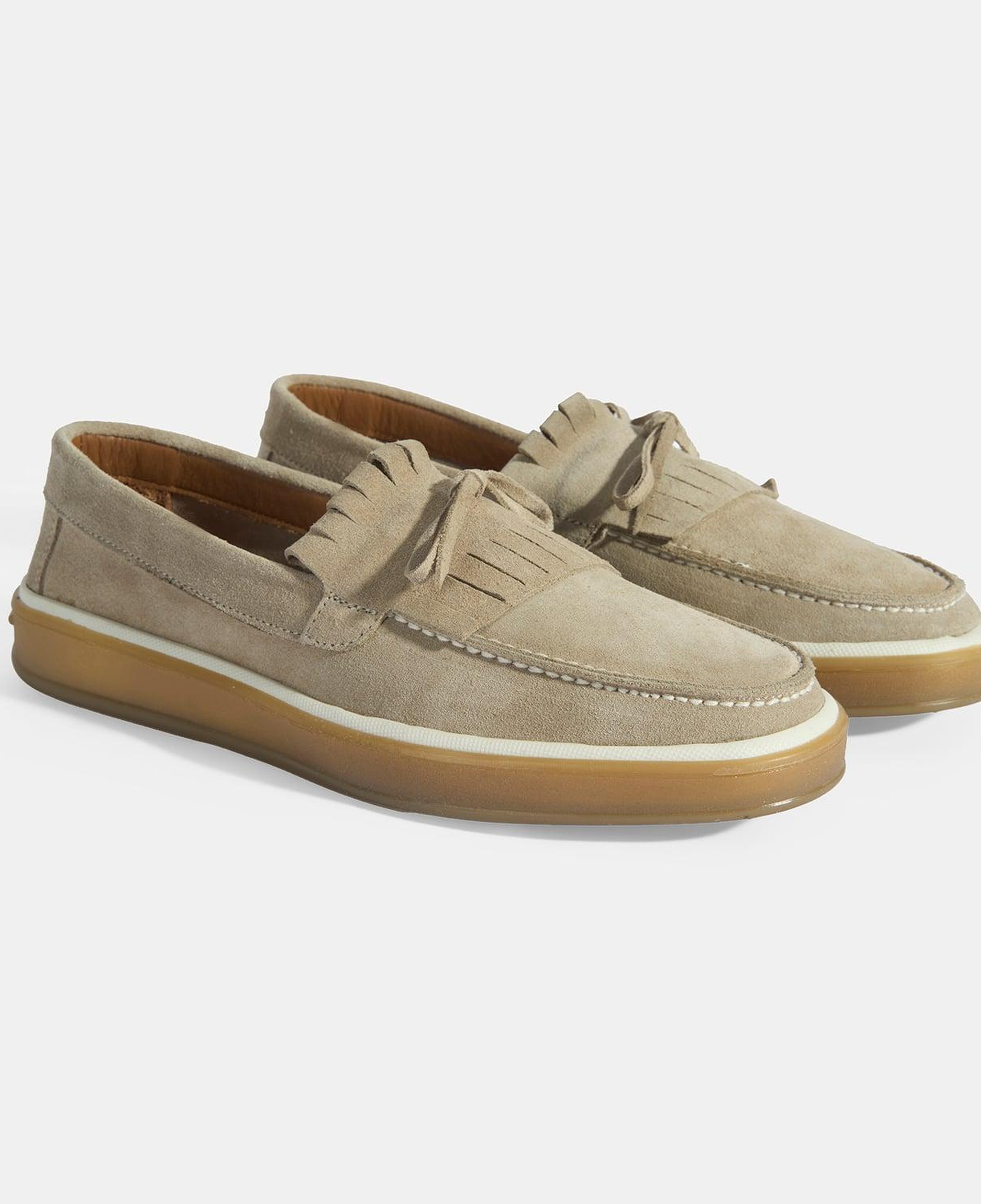 Erkek Bej Süet Püsküllü Loafer