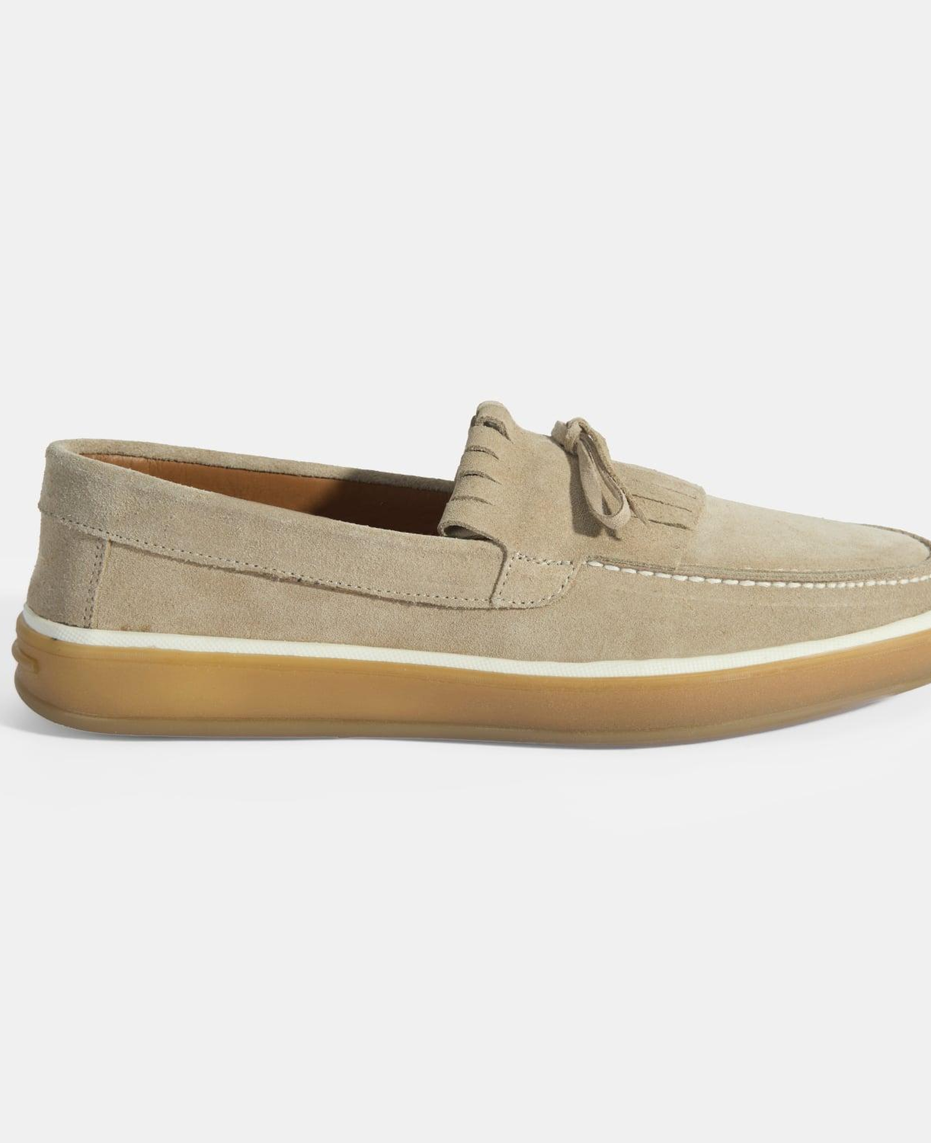 Erkek Bej Süet Püsküllü Loafer