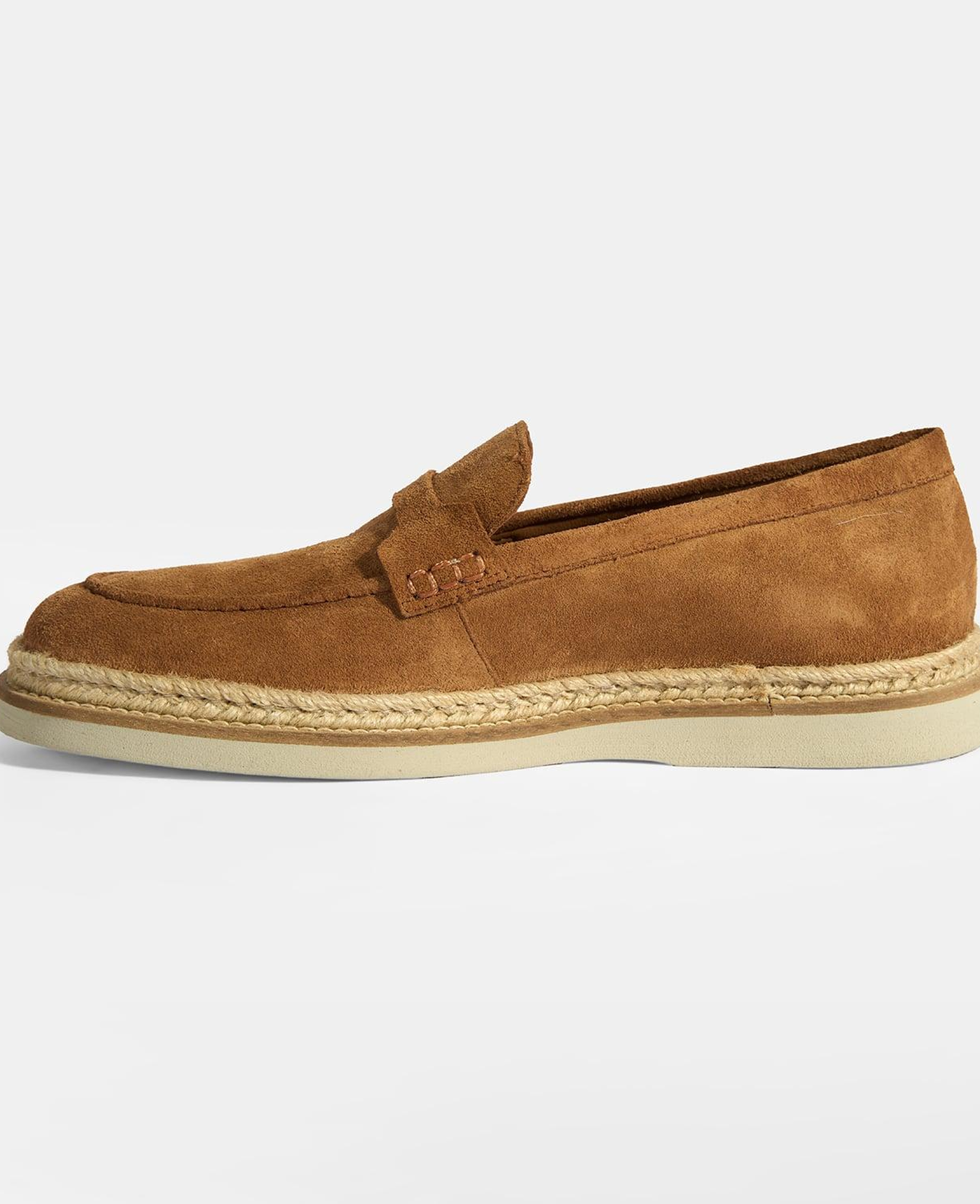 Taba Erkek Örgü Detaylı Süet Loafer