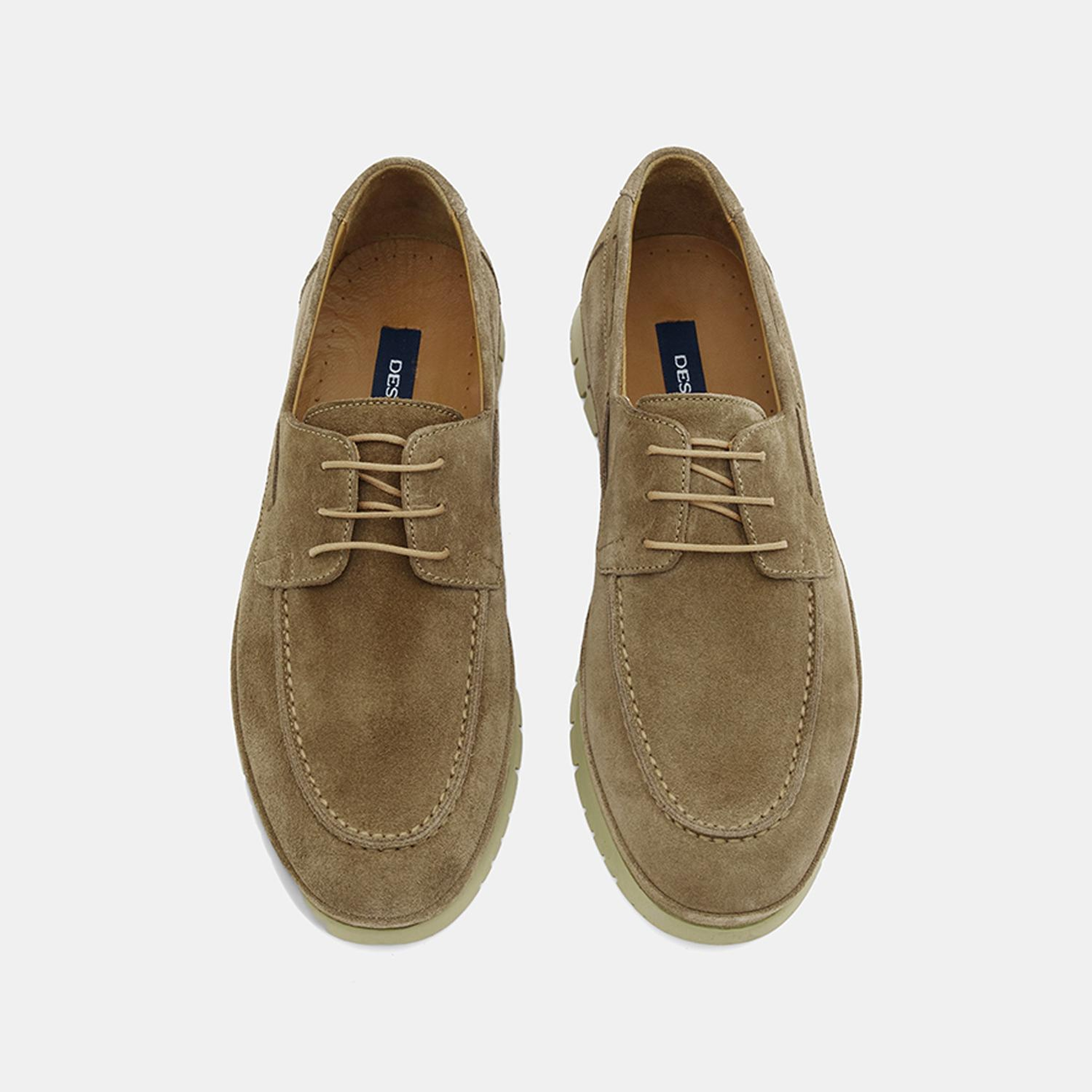 Erkek Vizon Bağcıklı Süet Günlük Loafer